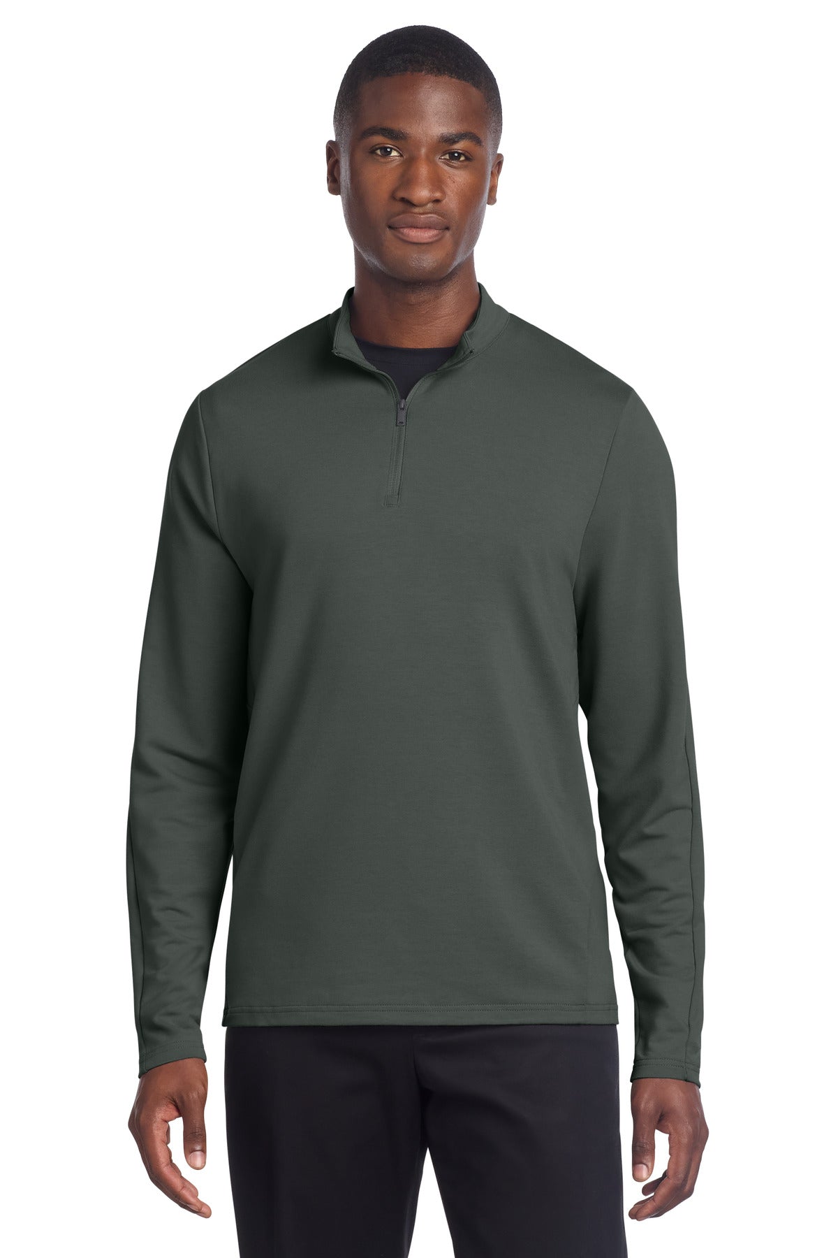Custom logo Mercer+Mettle® Stretch 1/4-Zip Pullover MM3010 in Anchor Grey