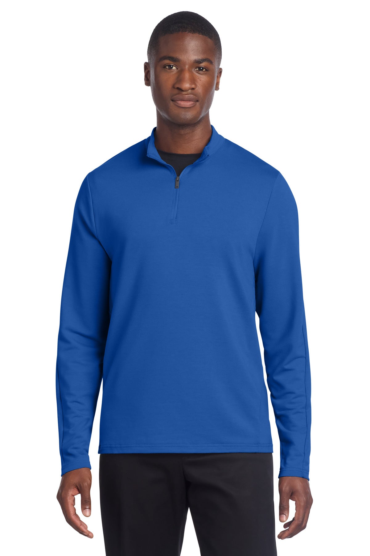 Custom logo Mercer+Mettle® Stretch 1/4-Zip Pullover MM3010 in Blue Note