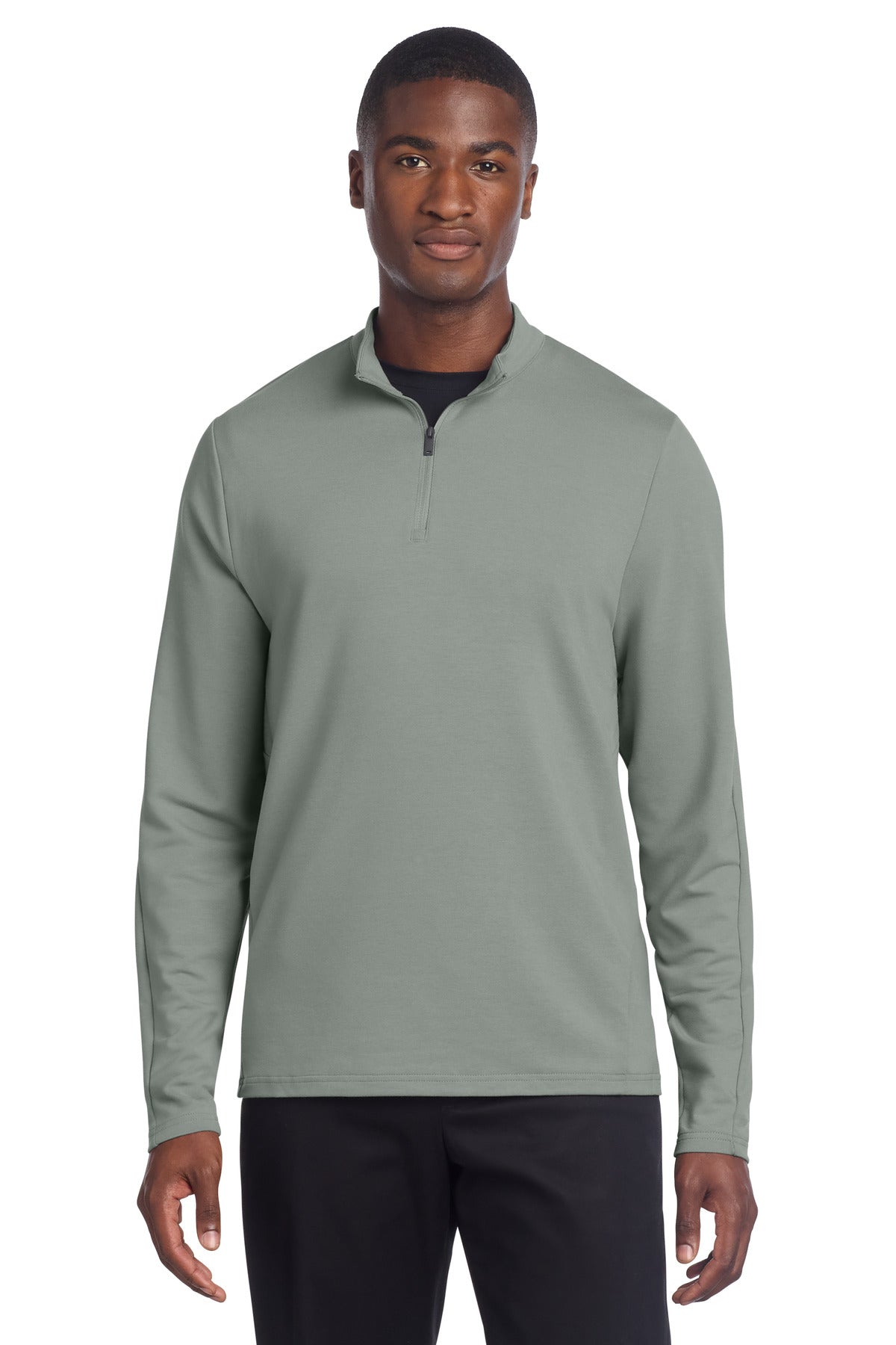 Custom logo Mercer+Mettle® Stretch 1/4-Zip Pullover MM3010 in Gusty Grey