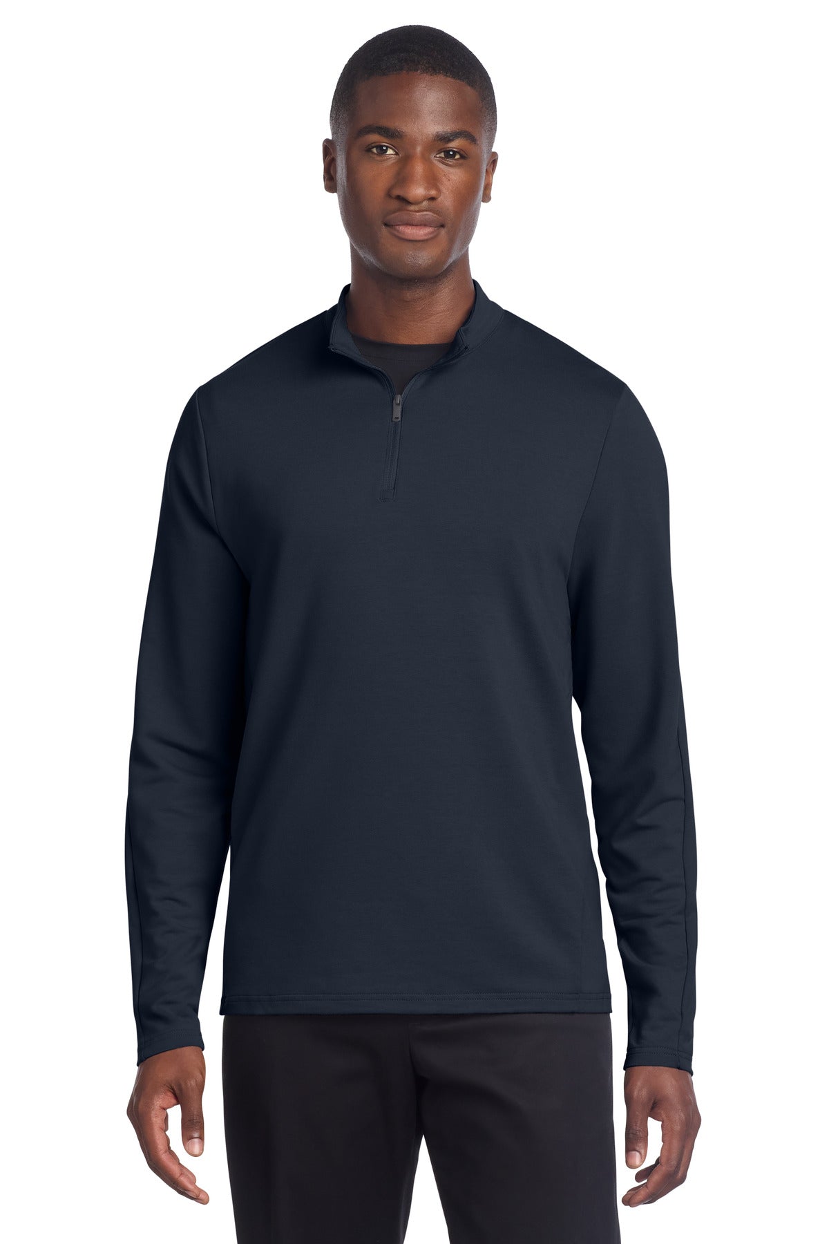 Custom logo Mercer+Mettle® Stretch 1/4-Zip Pullover MM3010 in Night Navy