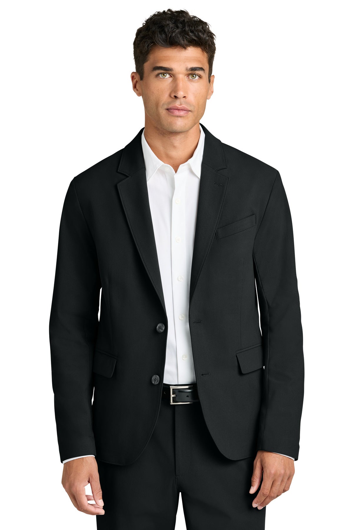 Custom logo Mercer+Mettle® Capital Tech Blazer MM3032 in Deep Black