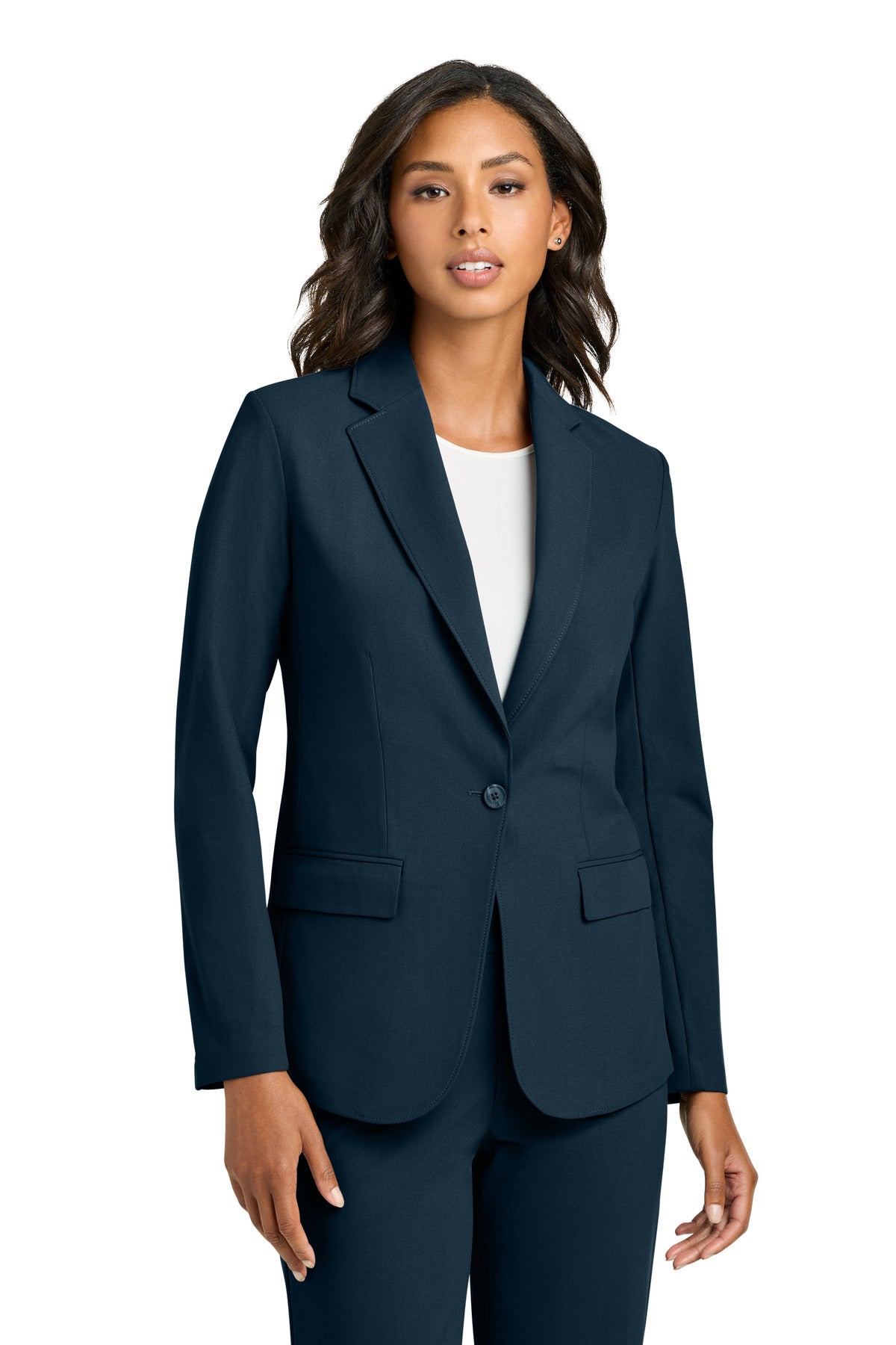 Custom logo Mercer+Mettle® Women's Capital Tech Blazer MM3033 in Night Navy