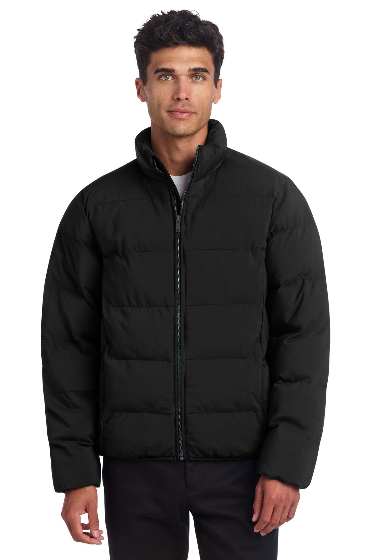 Custom logo Mercer+Mettle® Puffy Jacket MM7210 in Deep Black