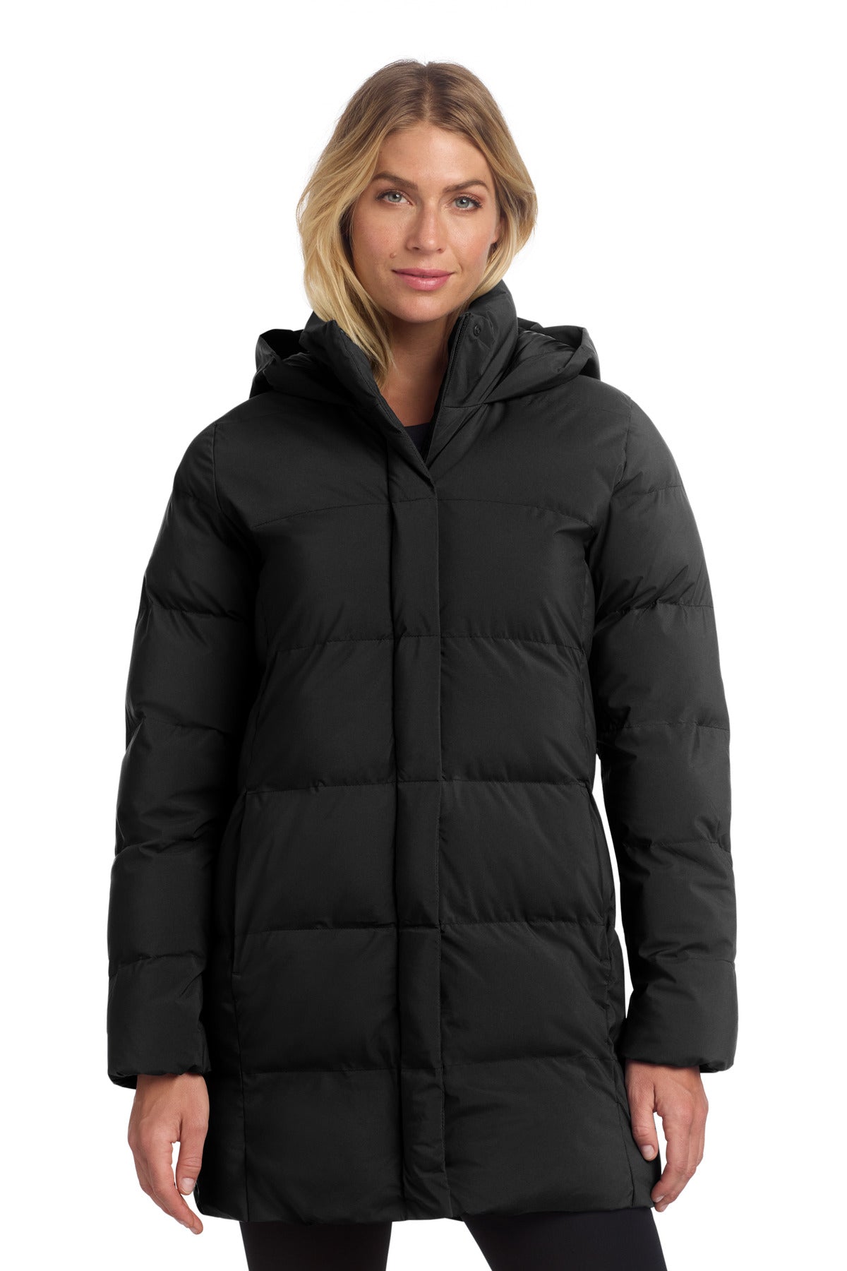 Custom logo Mercer+Mettle® Women's Puffy Parka MM7213 in Deep Black