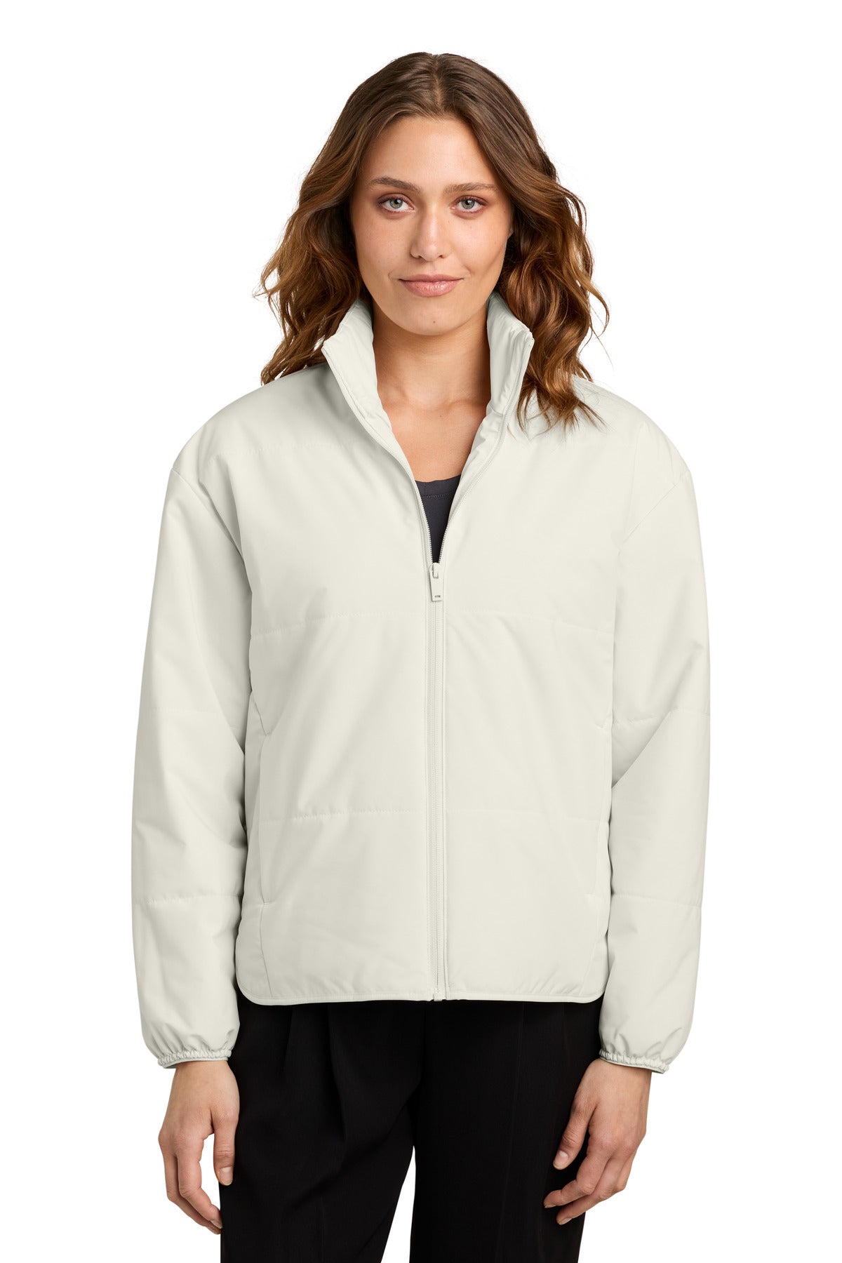 Custom logo Mercer+Mettle® Women's Brookline Quilted Jacket MM7221 in Birch