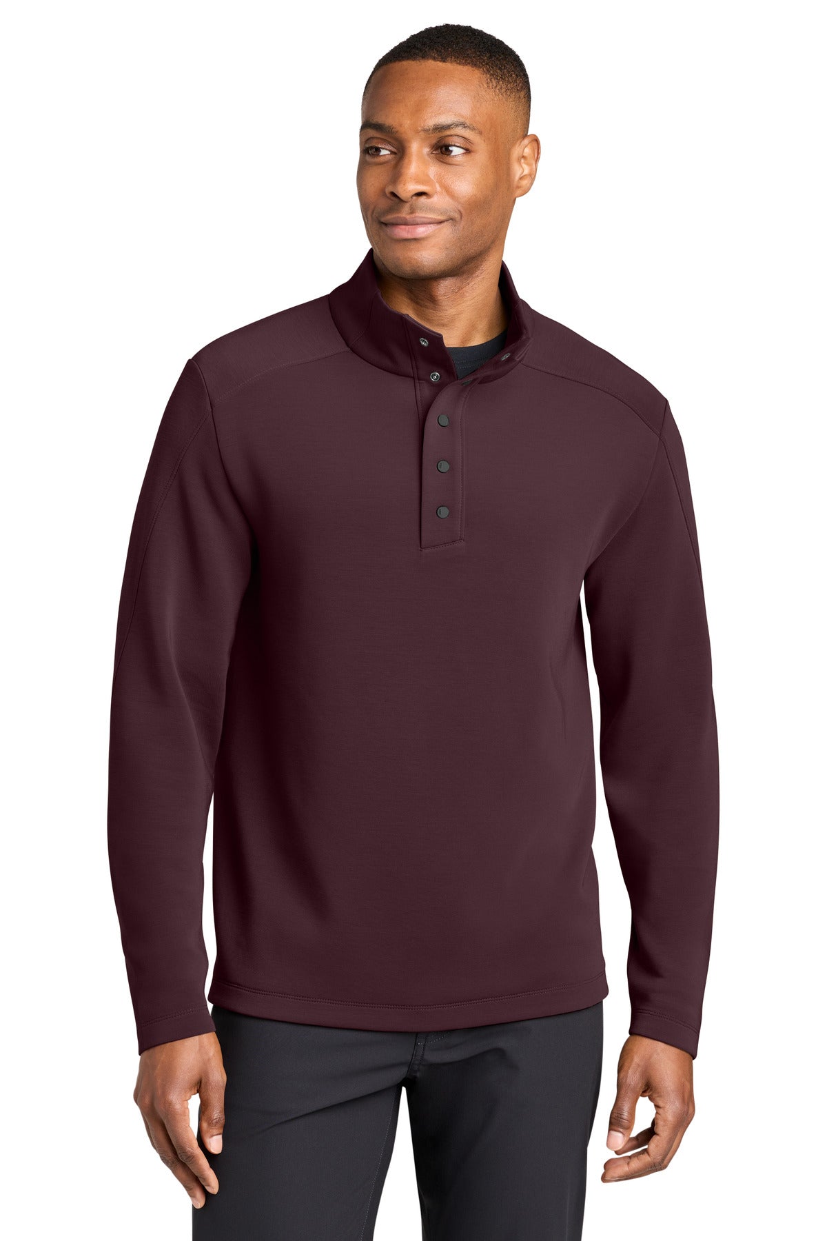 Custom logo MiiR® Kumo 1/4-Snap Pullover MRA220 in Dark Fig