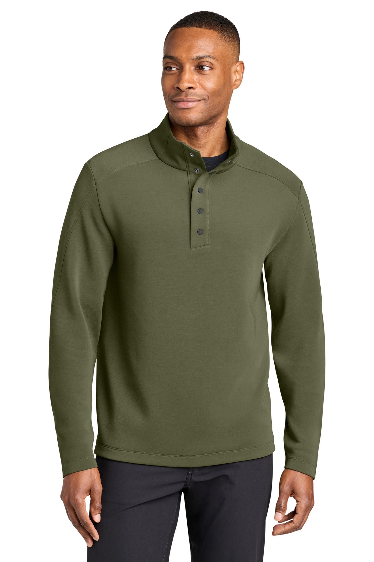 Custom logo MiiR® Kumo 1/4-Snap Pullover MRA220 in Forest Moss
