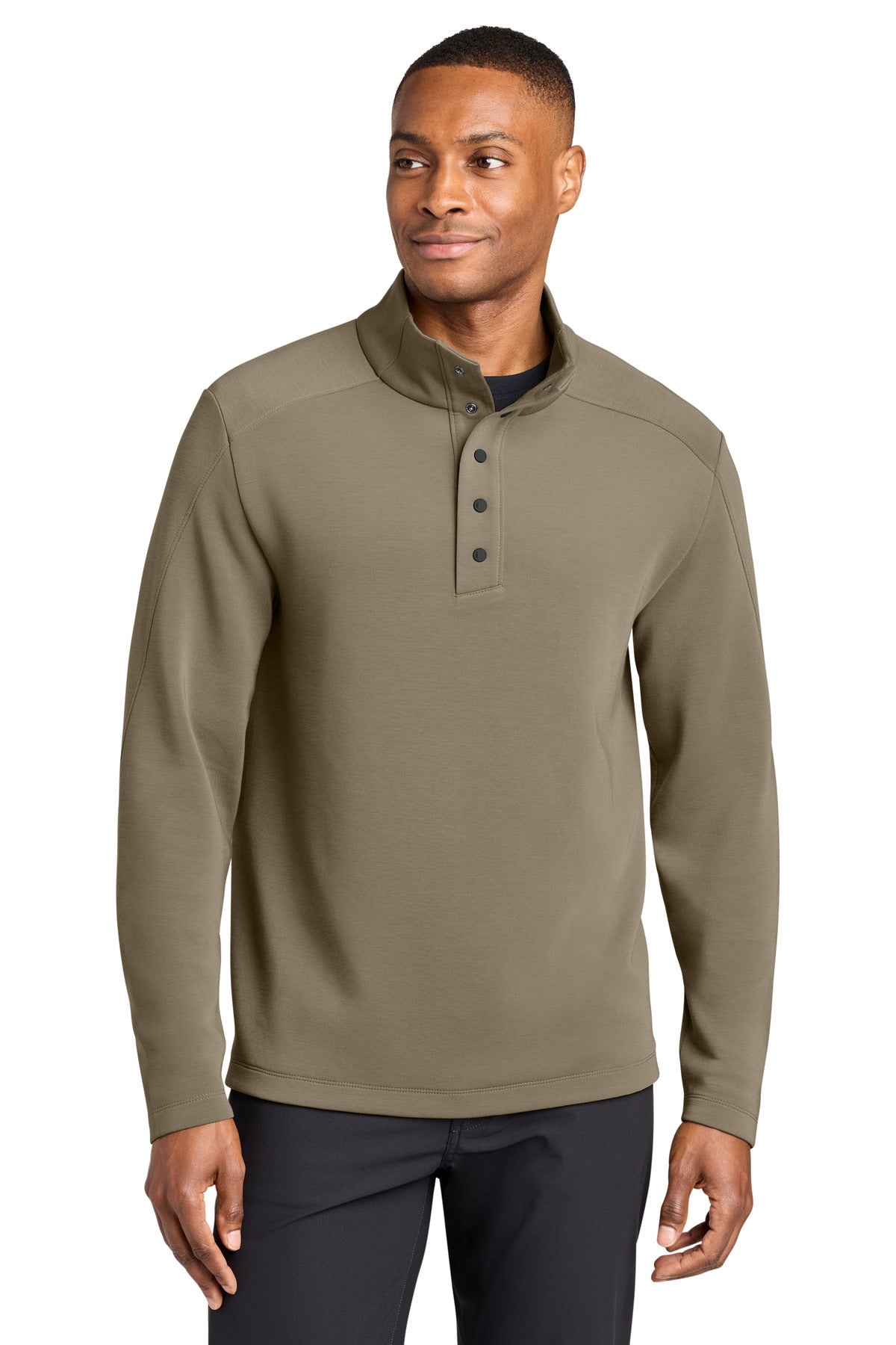Custom logo MiiR® Kumo 1/4-Snap Pullover MRA220 in Truffle