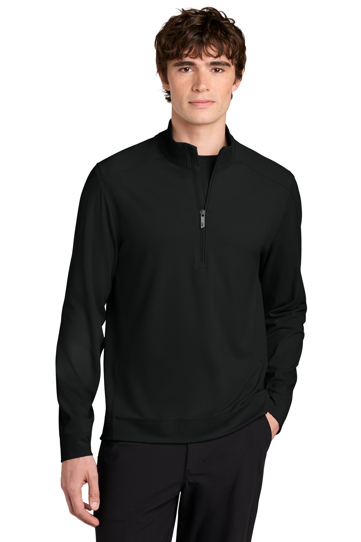 Custom logo MiiR® Kivu 1/4-Zip MRA235 in Pitch Black