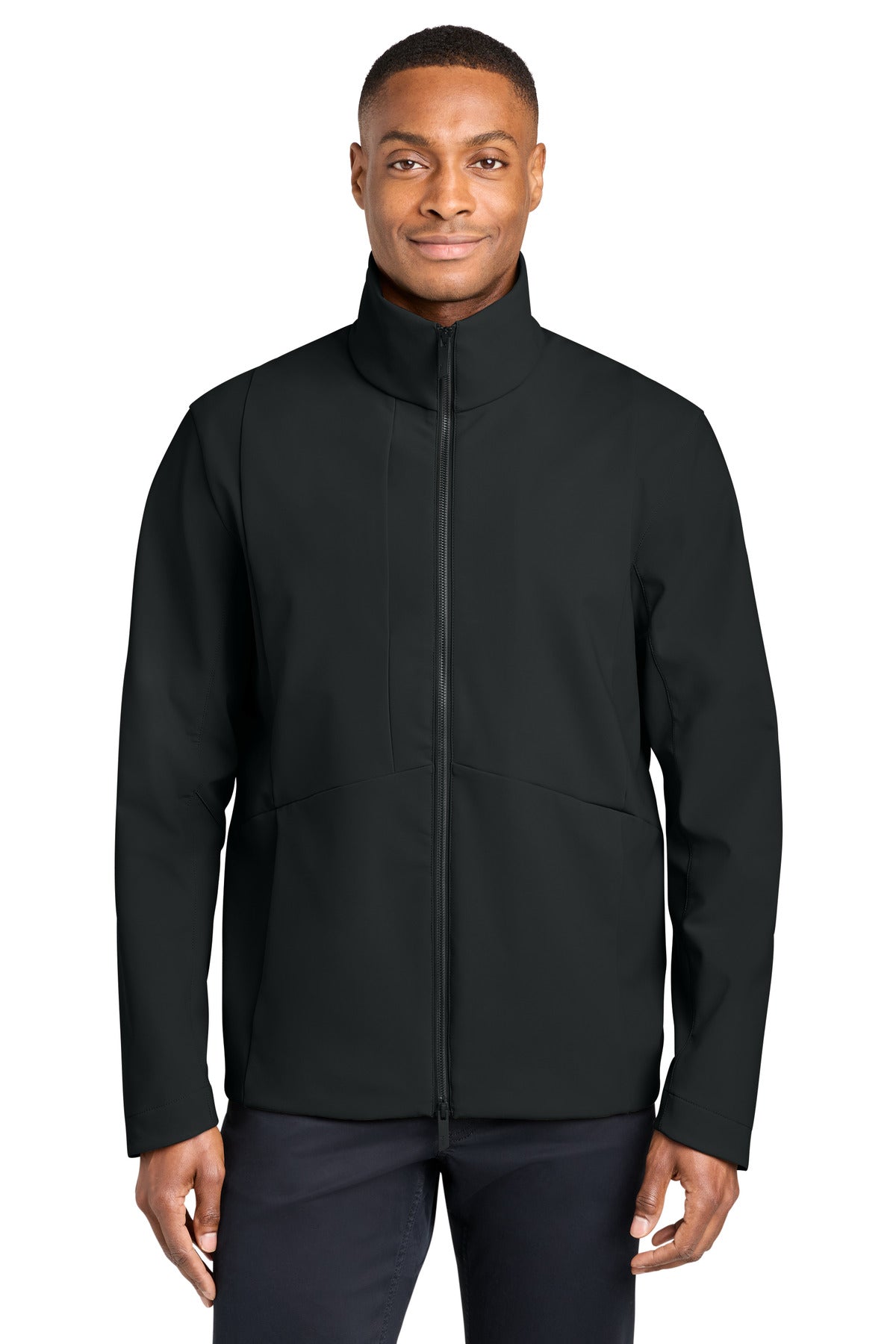 Custom logo MiiR® Nozawa Full-Zip Soft Shell MRA474 in Pitch Black
