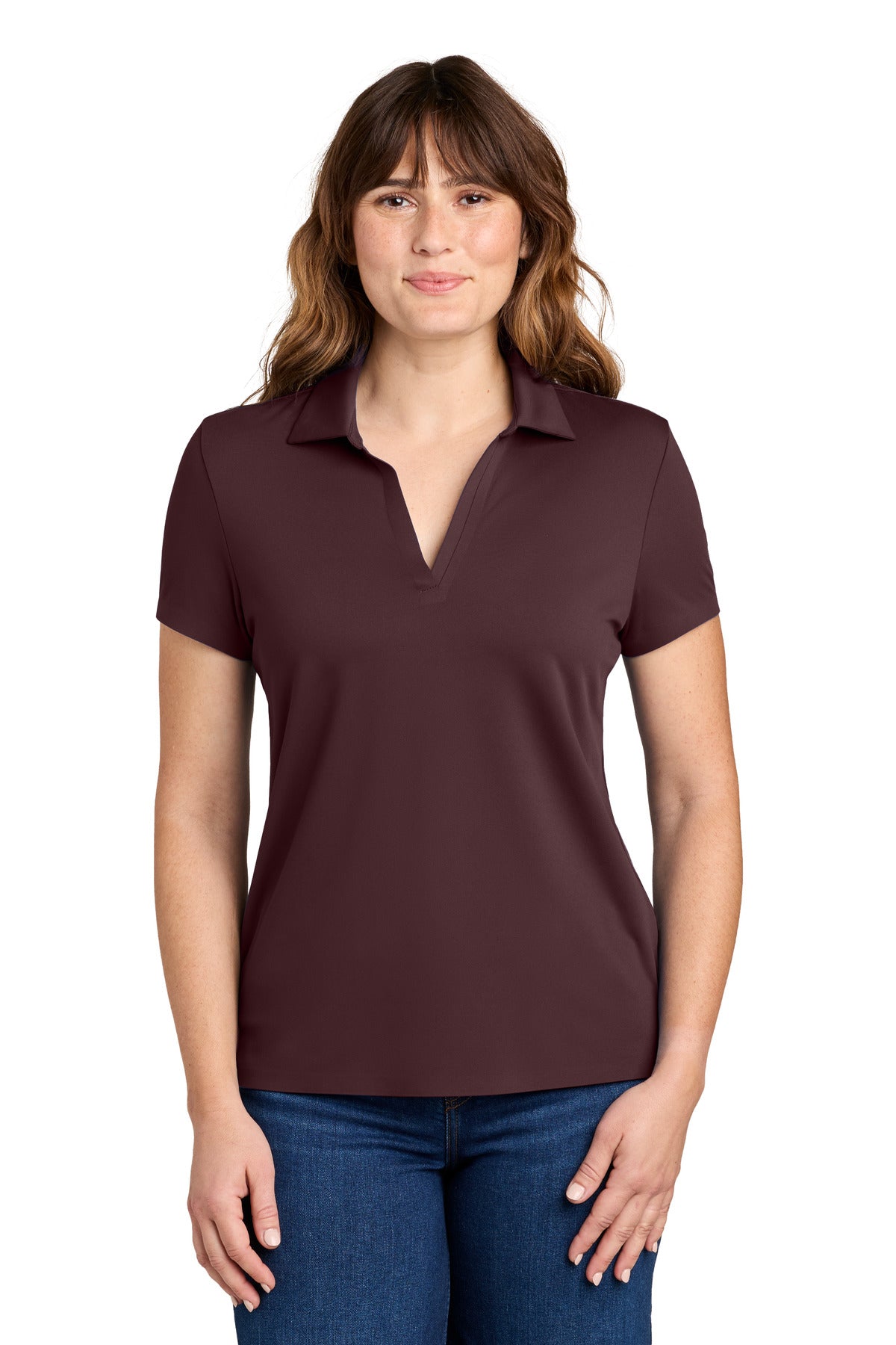 Custom logo MiiR® Women's Alta Polo MRAW110 in Dark Fig
