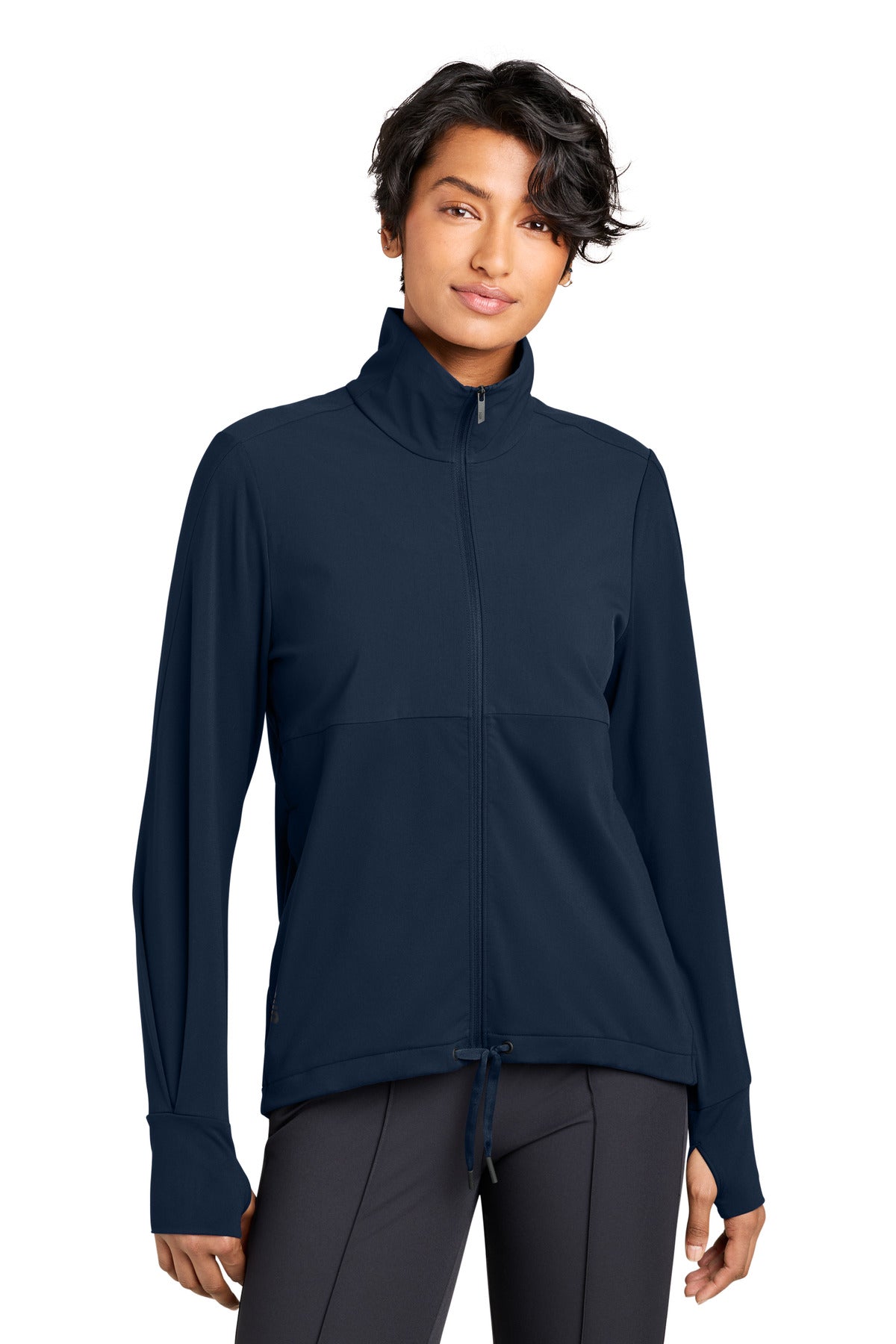 Custom logo MiiR® Women's Kivu Hybrid Full-Zip Jacket MRAW231 in Indigo Navy