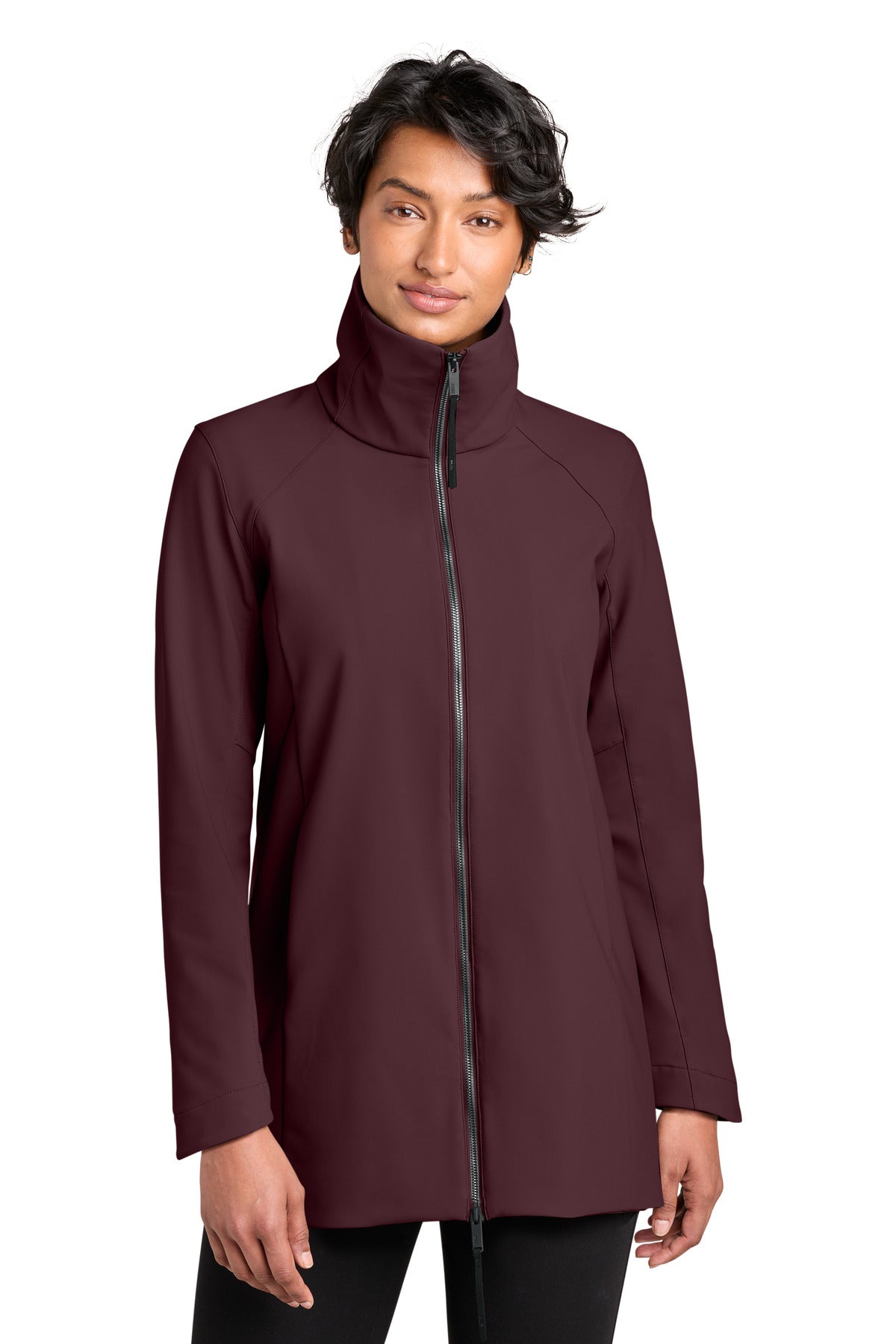 Custom logo MiiR® Women's Nozawa Full-Zip Soft Shell MRAW474 in Dark Fig