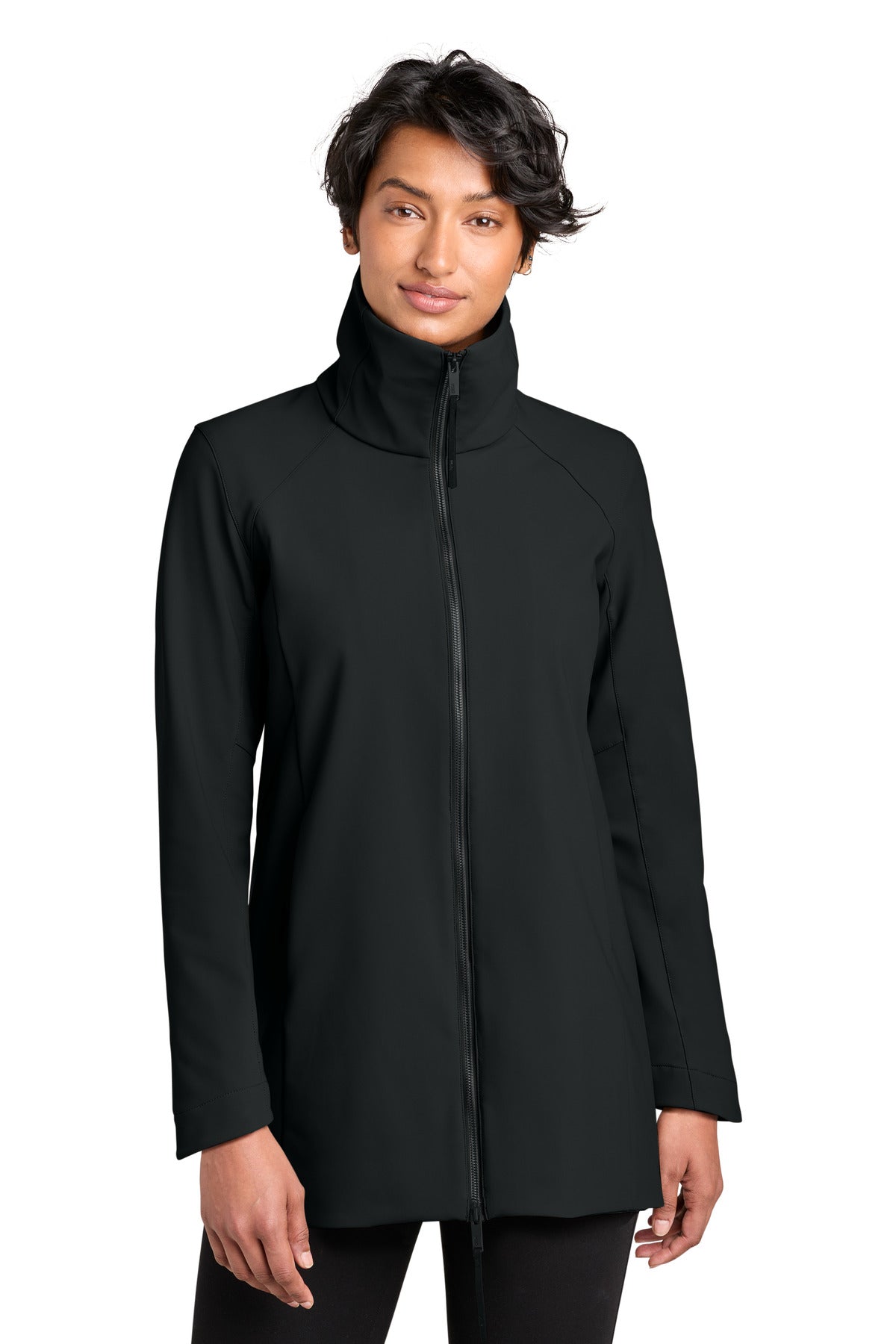 Custom logo MiiR® Women's Nozawa Full-Zip Soft Shell MRAW474 in Pitch Black
