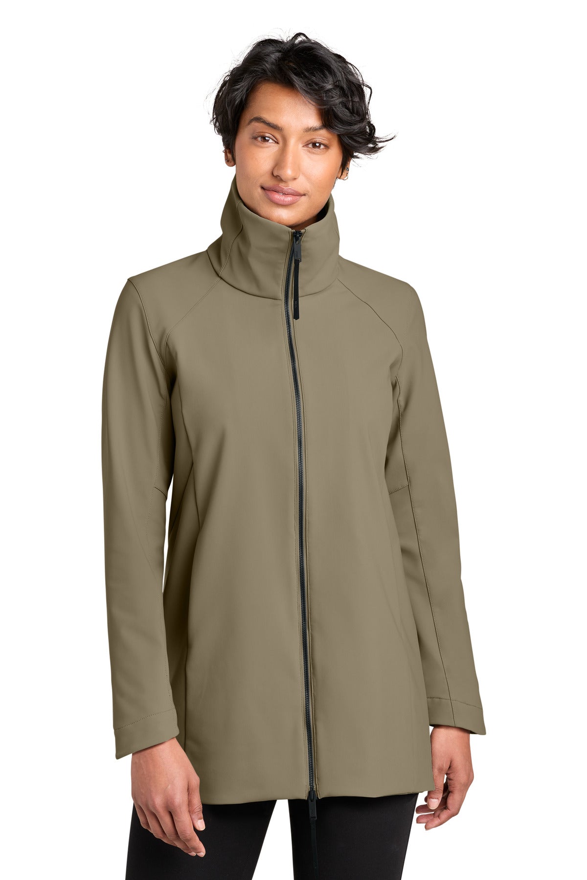 Custom logo MiiR® Women's Nozawa Full-Zip Soft Shell MRAW474 in Truffle