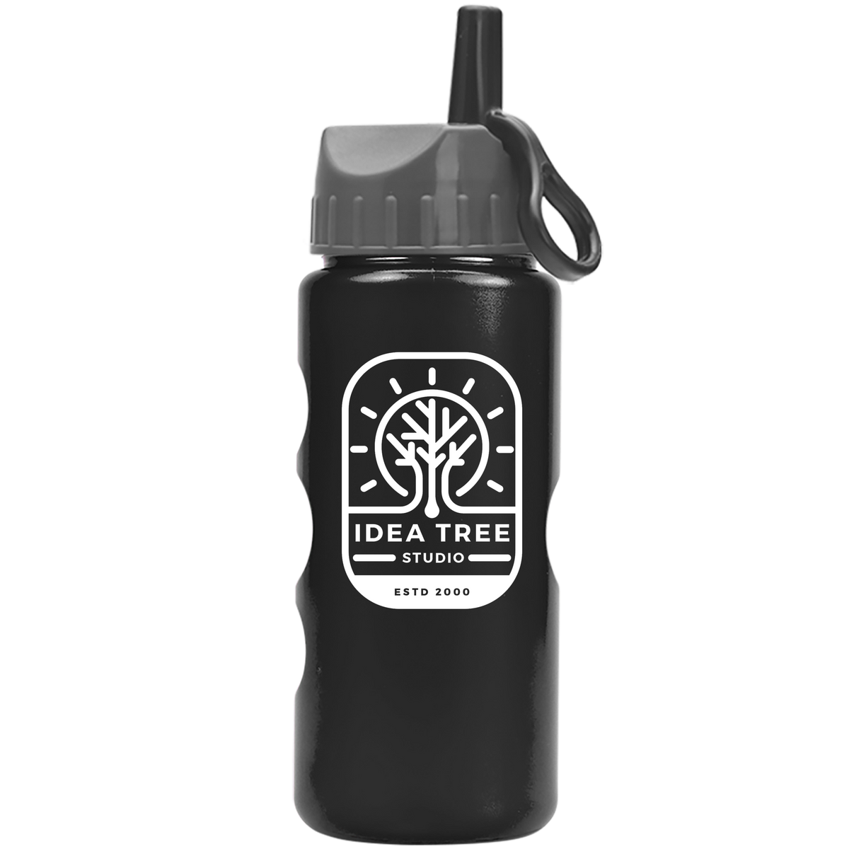 Custom logo Mini Peak Tritan® Metallike Bottle with Ring-Straw Lid - 22 oz.