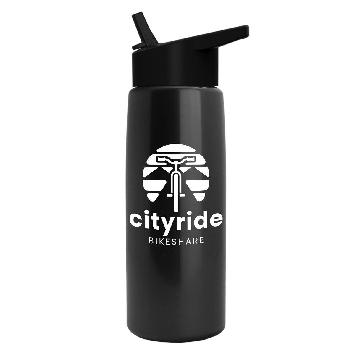 Custom logo Flair Tritan® Metallike Bottle with Flip-Straw Lid - 26 oz.