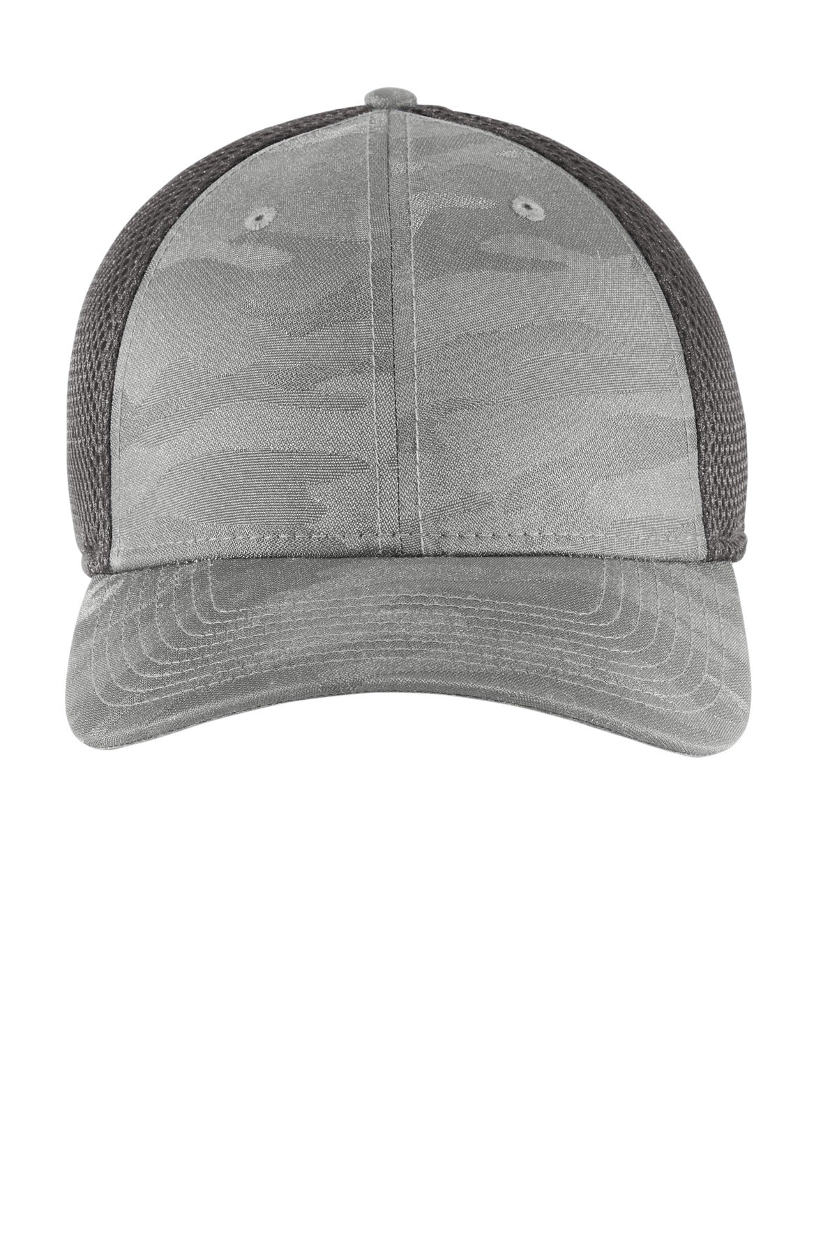 Custom logo New Era ® Tonal Camo Stretch Tech Mesh Cap NE1091 in Rainstorm Grey Camo/ Graphite