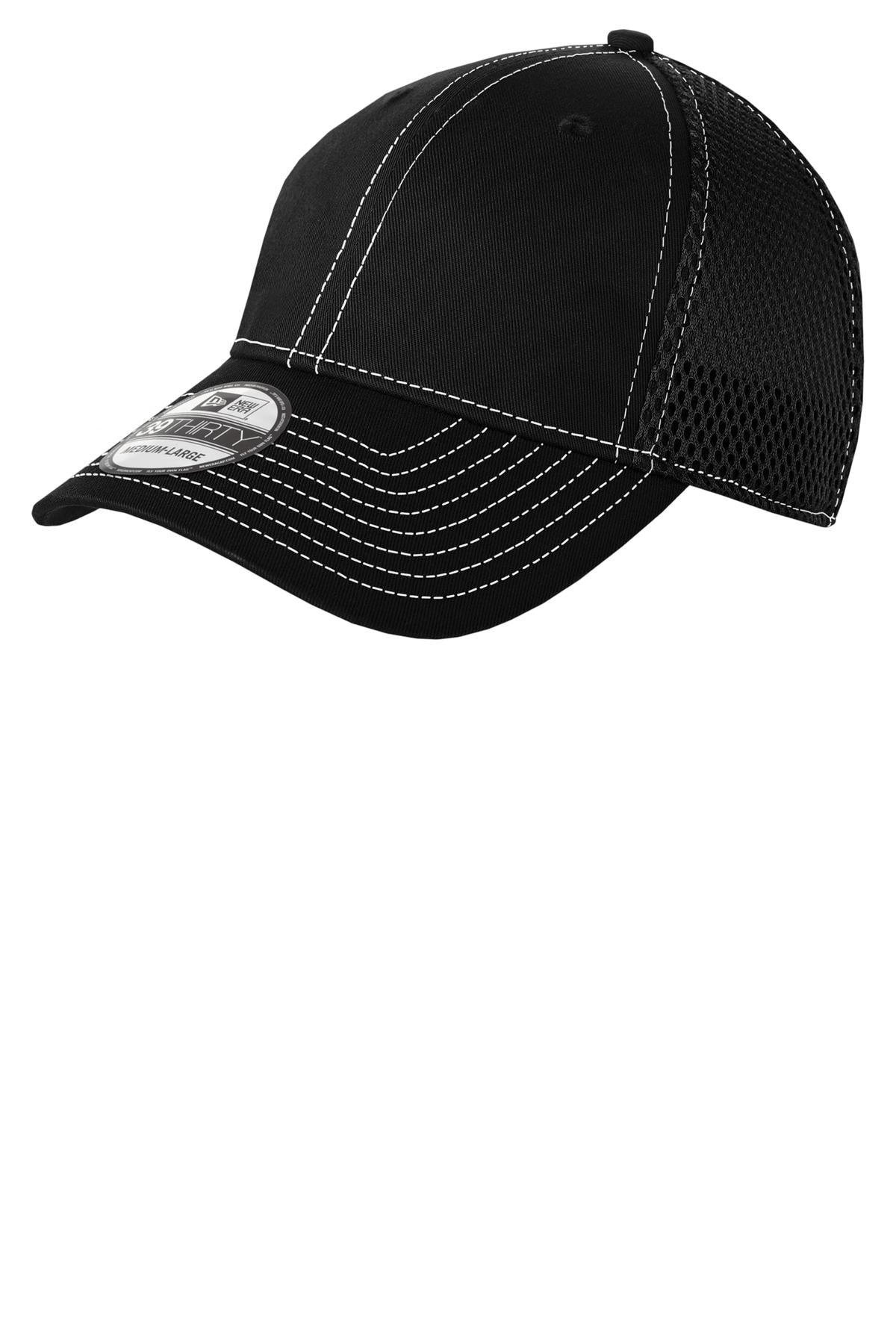 Custom logo New Era® - Stretch Mesh Contrast Stitch Cap. NE1120 in Black/ White