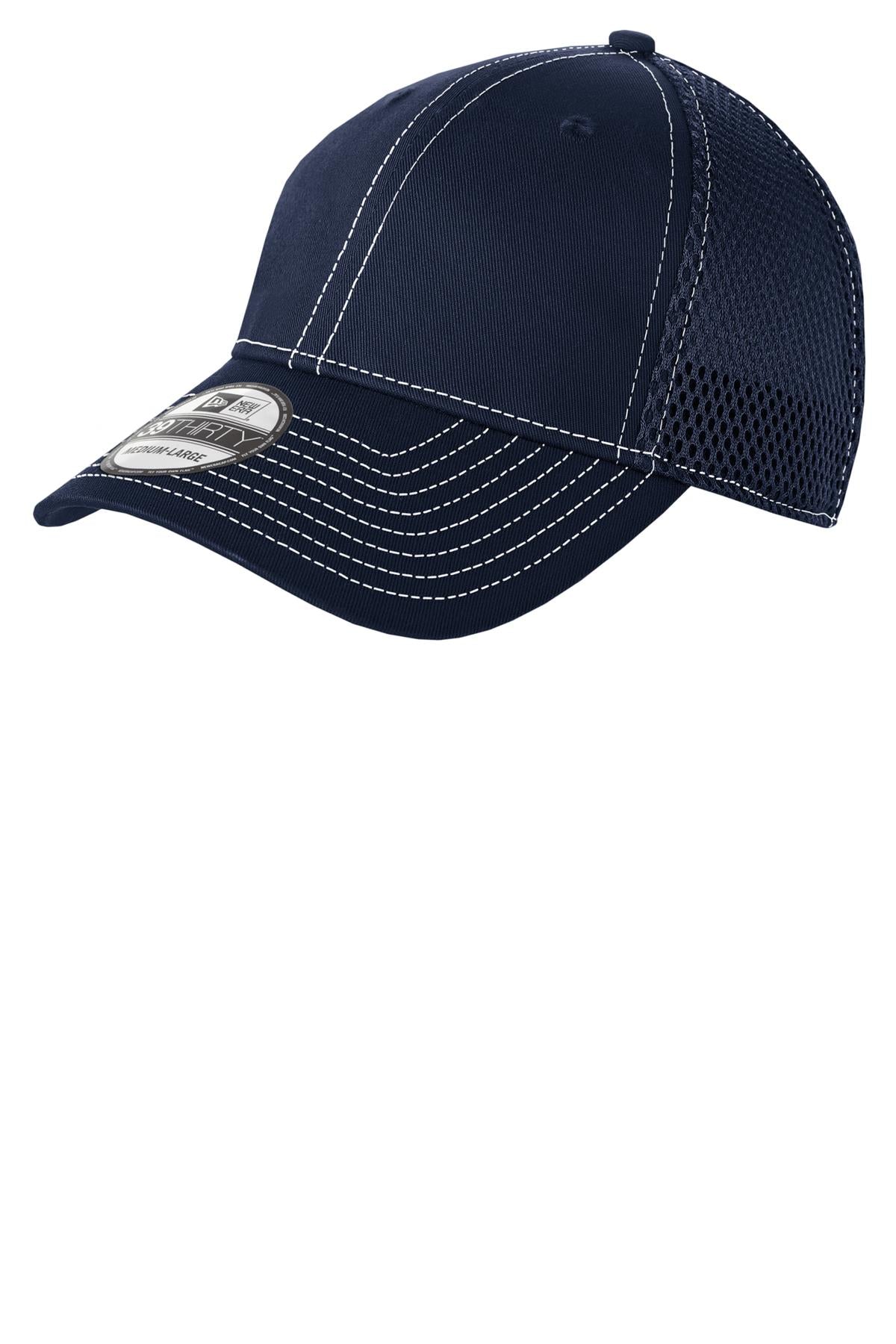 Custom logo New Era® - Stretch Mesh Contrast Stitch Cap. NE1120 in Deep Navy/ White