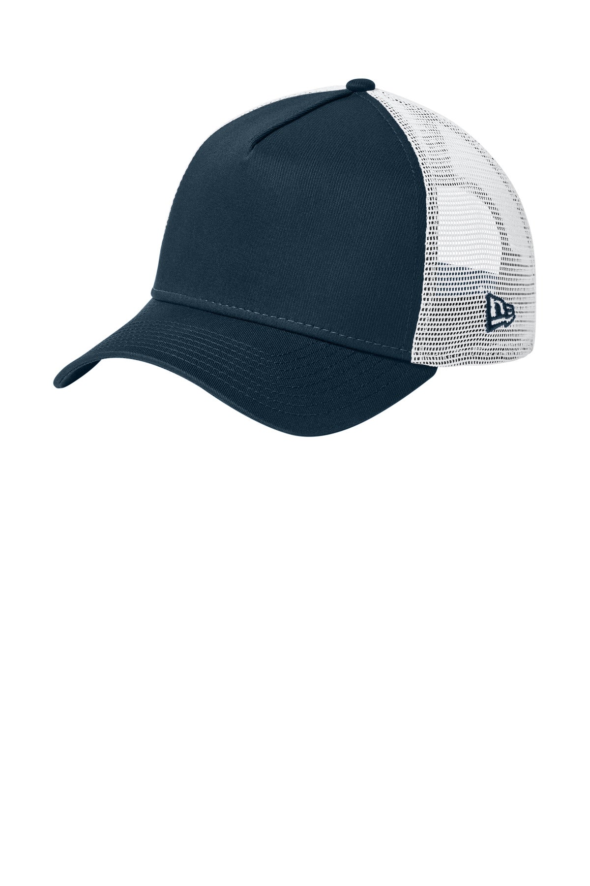 Custom logo New Era® Snapback Trucker Cap. NE205 in Flag Deep Navy/ White