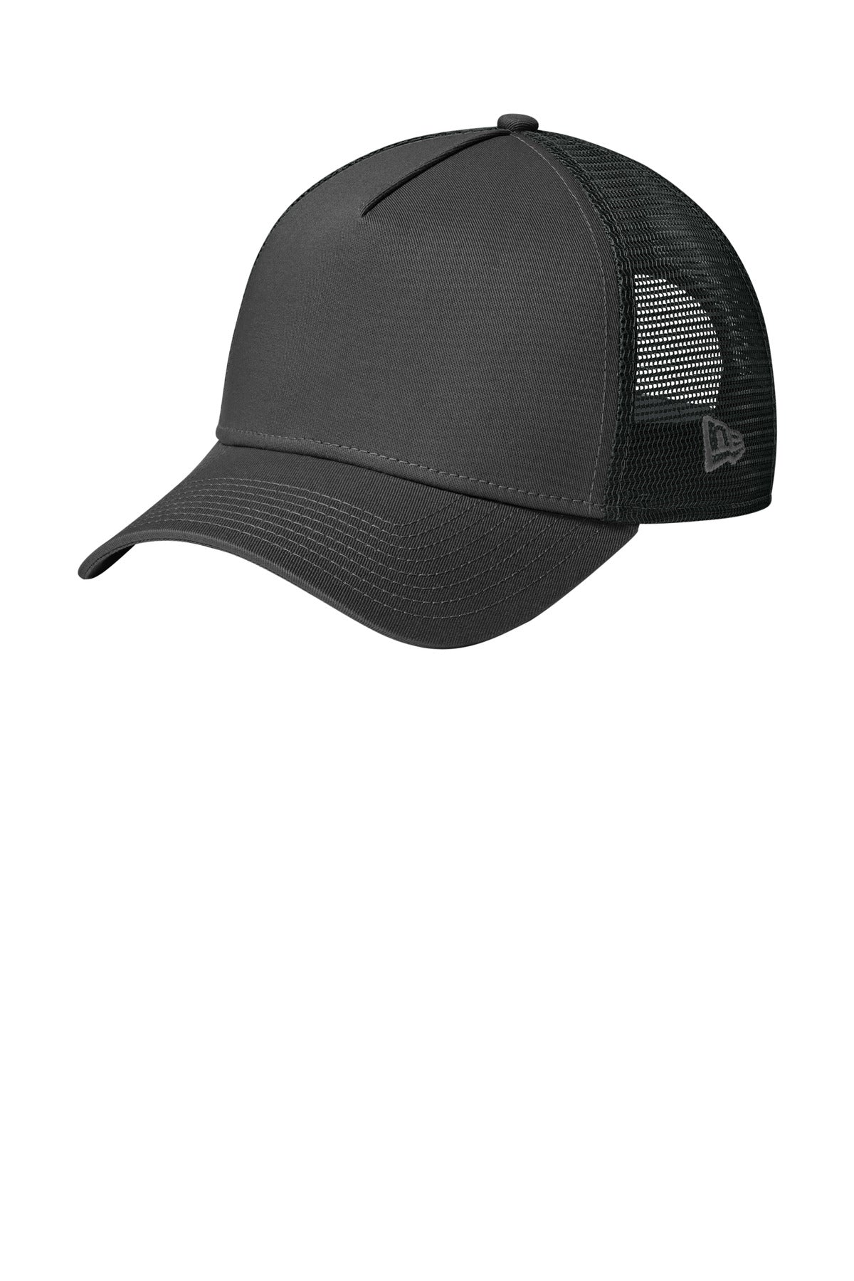 Custom logo New Era® Snapback Trucker Cap. NE205 in Flag Graphite/ Black