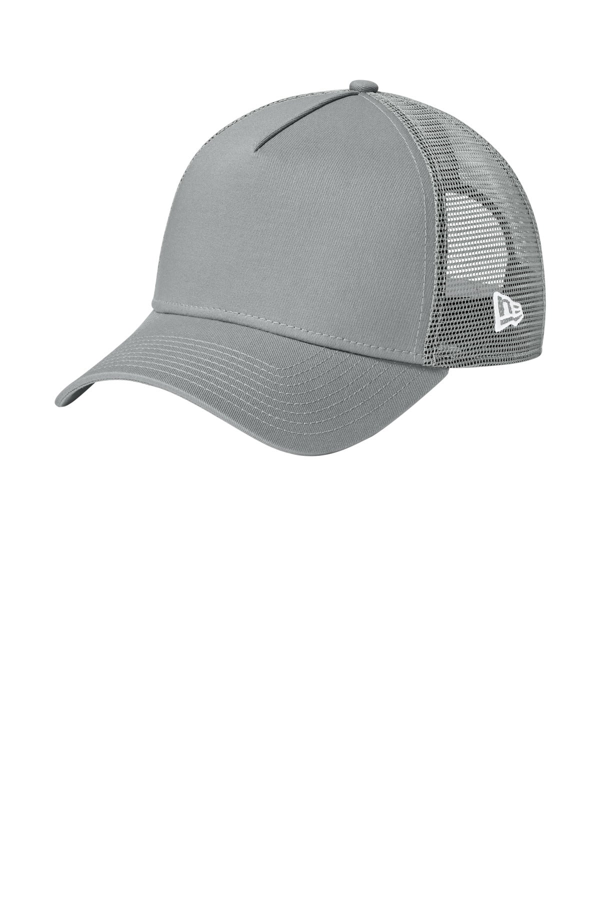 Custom logo New Era® Snapback Trucker Cap. NE205 in Flag Grey/ Grey