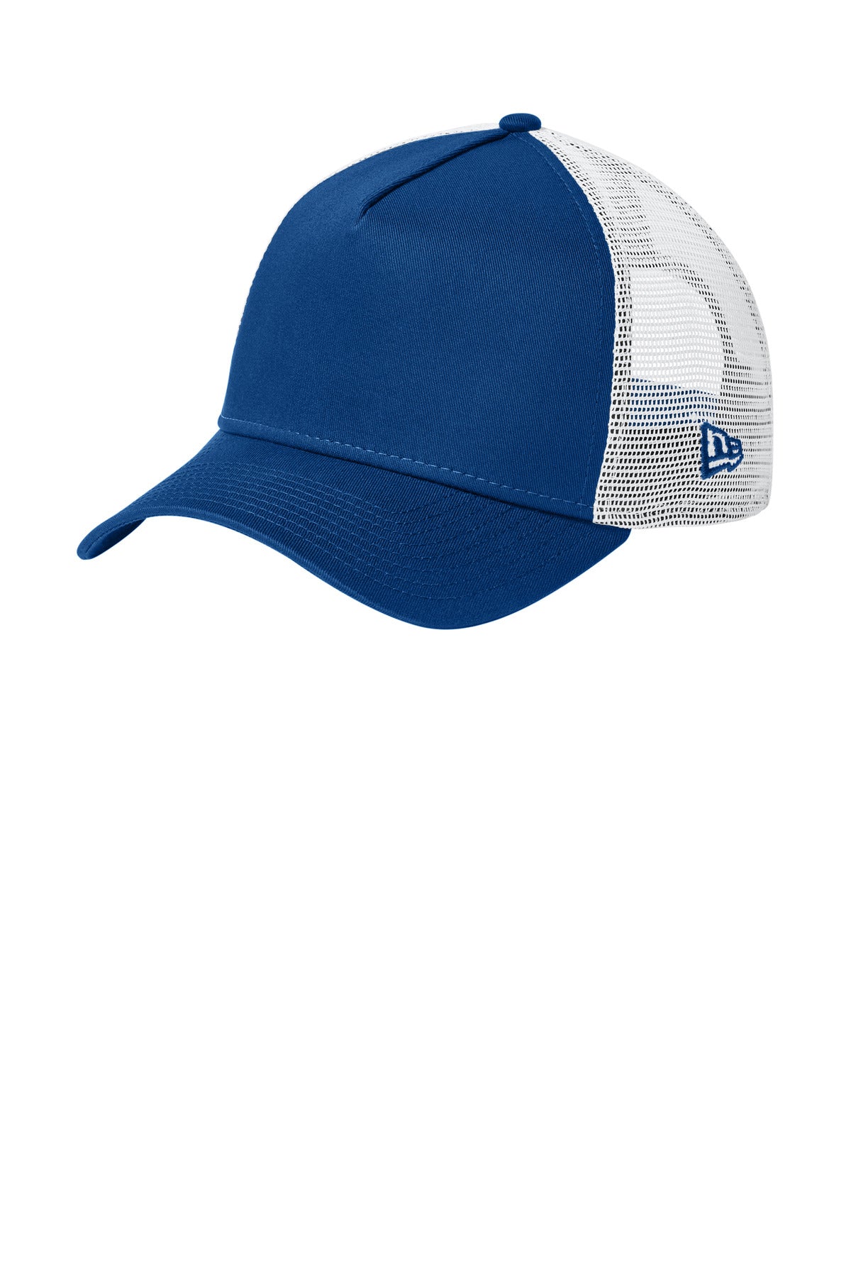 Custom logo New Era® Snapback Trucker Cap. NE205 in Flag Royal/ White