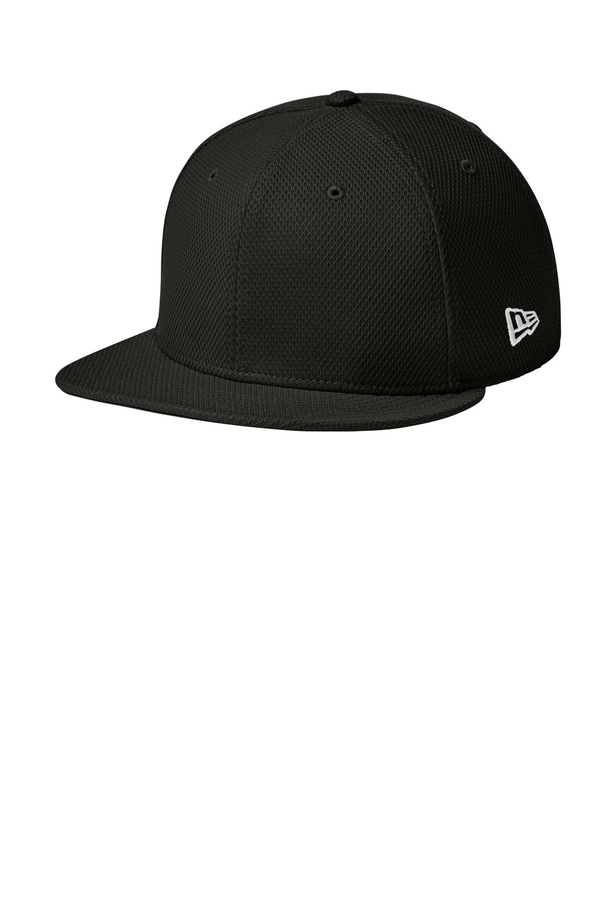 Custom logo New Era ® Original Fit Diamond Era Flat Bill Snapback Cap. NE404 in Flag Black