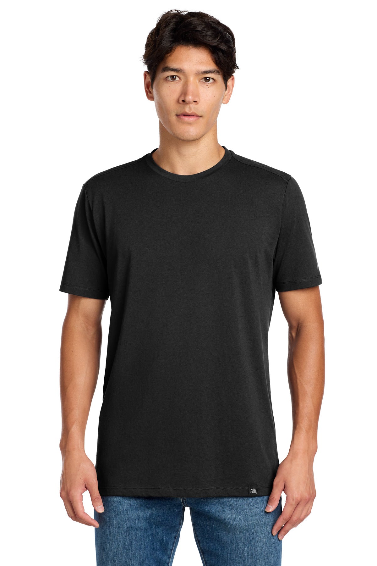 Custom logo New Era ® Heritage Blend Crew Tee. NEA100 in Black