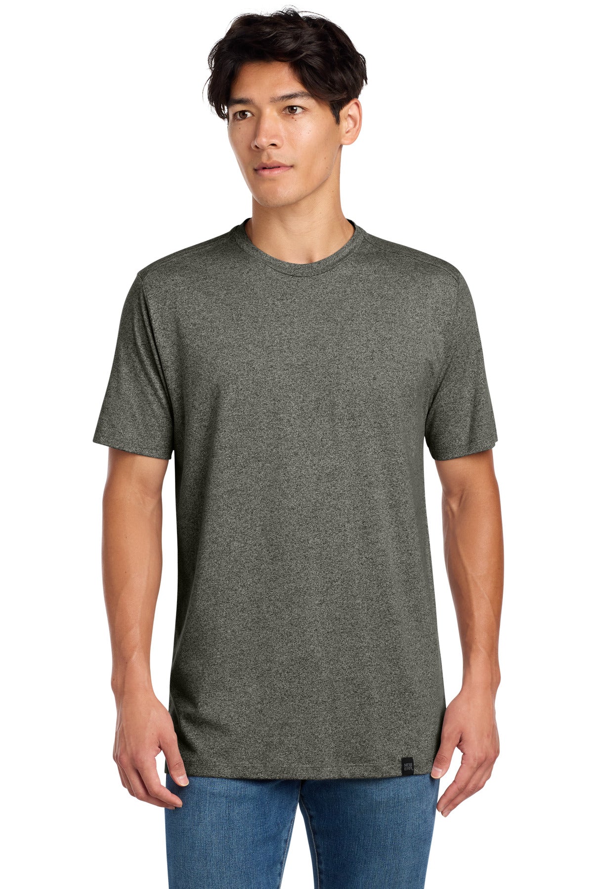 Custom logo New Era ® Heritage Blend Crew Tee. NEA100 in Black Twist