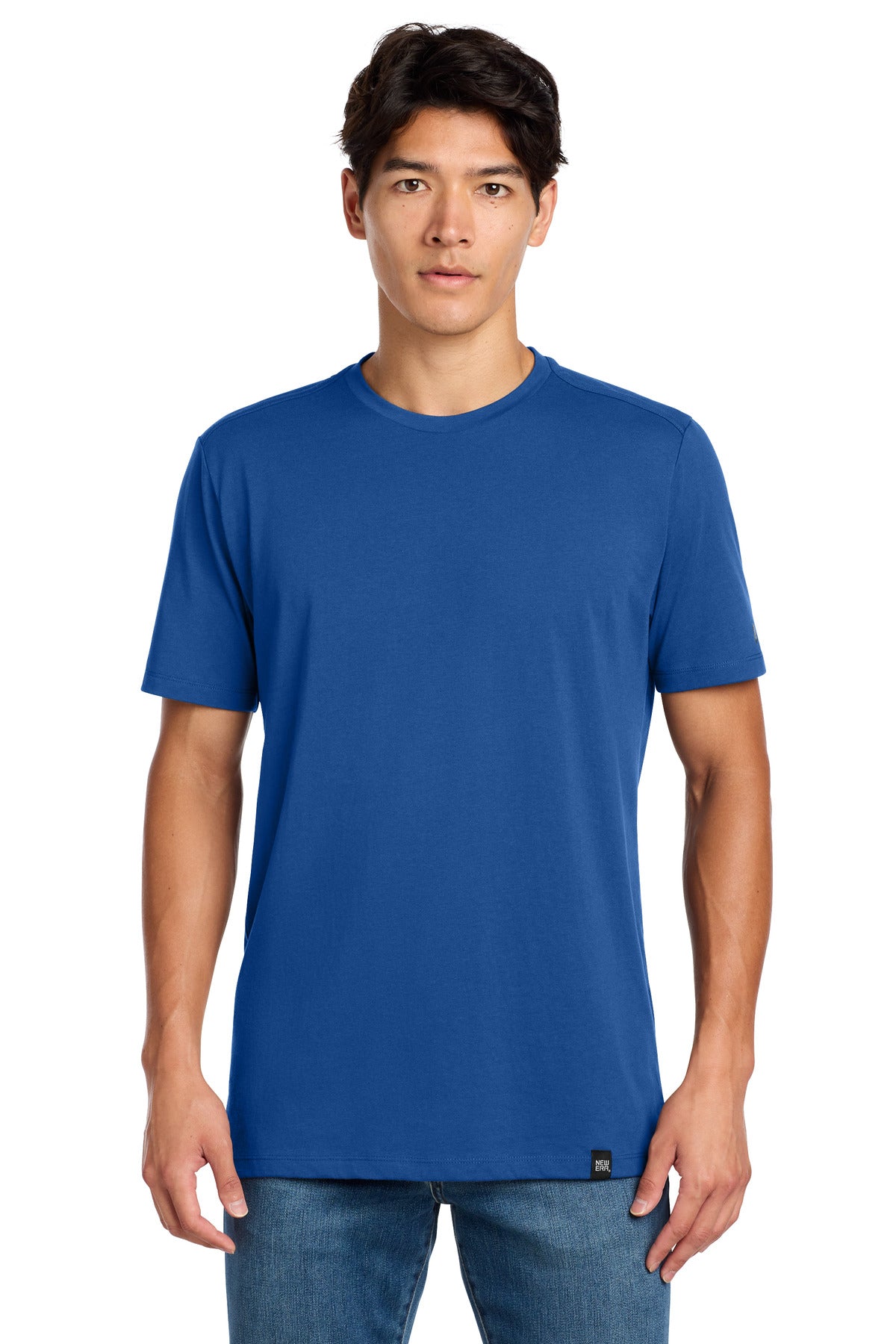 Custom logo New Era ® Heritage Blend Crew Tee. NEA100 in Royal