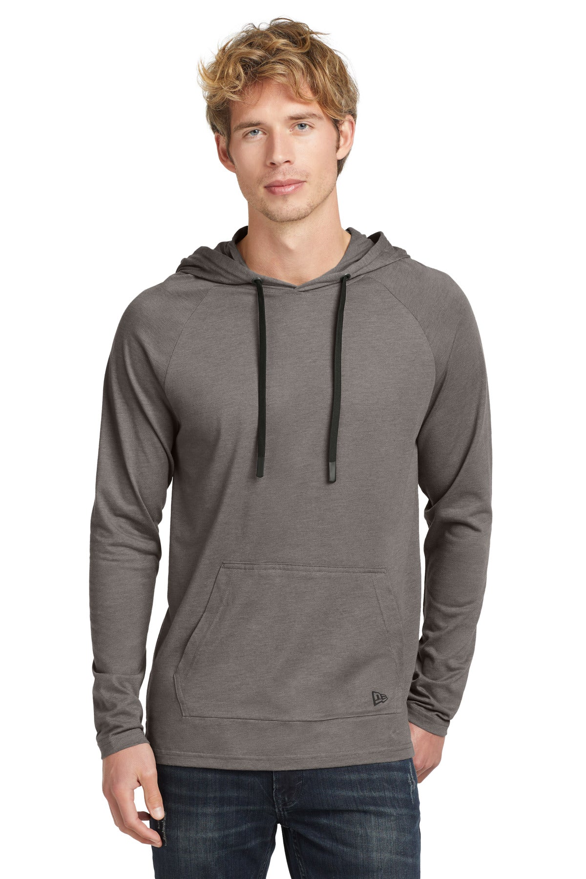 Custom logo New Era®  Tri-Blend Hoodie. NEA137 in Shadow Grey