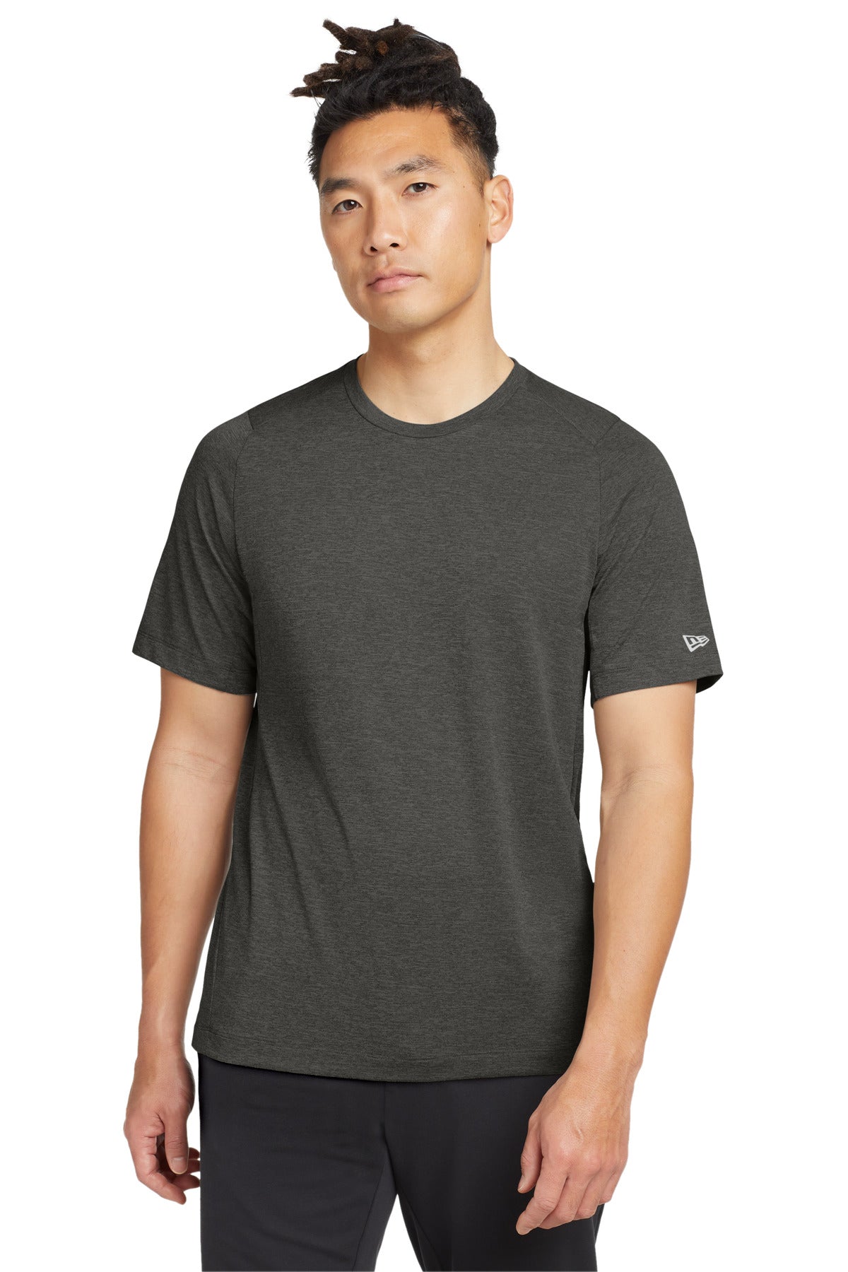 Custom logo New Era ® Series Performance Crew Tee. NEA200 in Graphite
