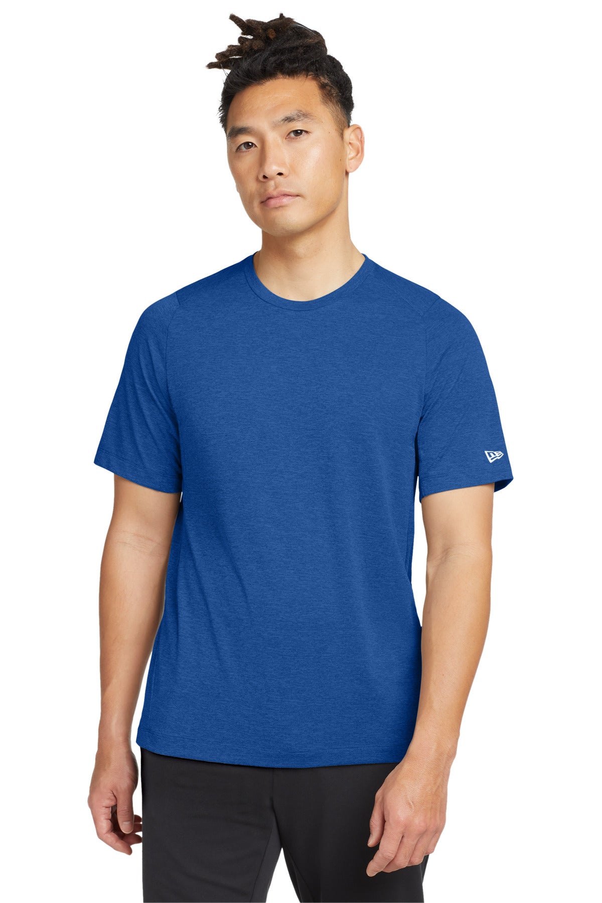 Custom logo New Era ® Series Performance Crew Tee. NEA200 in Royal