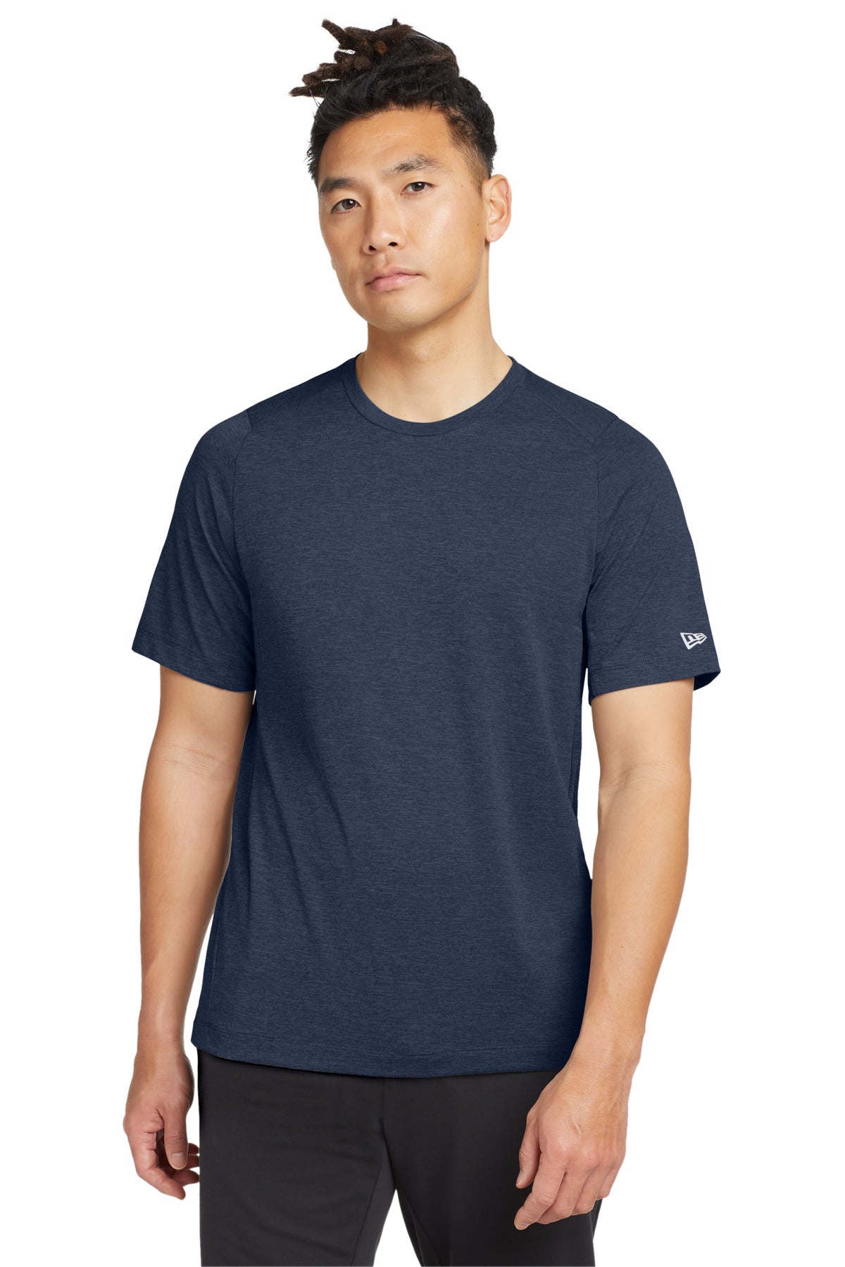 Custom logo New Era ® Series Performance Crew Tee. NEA200 in True Navy
