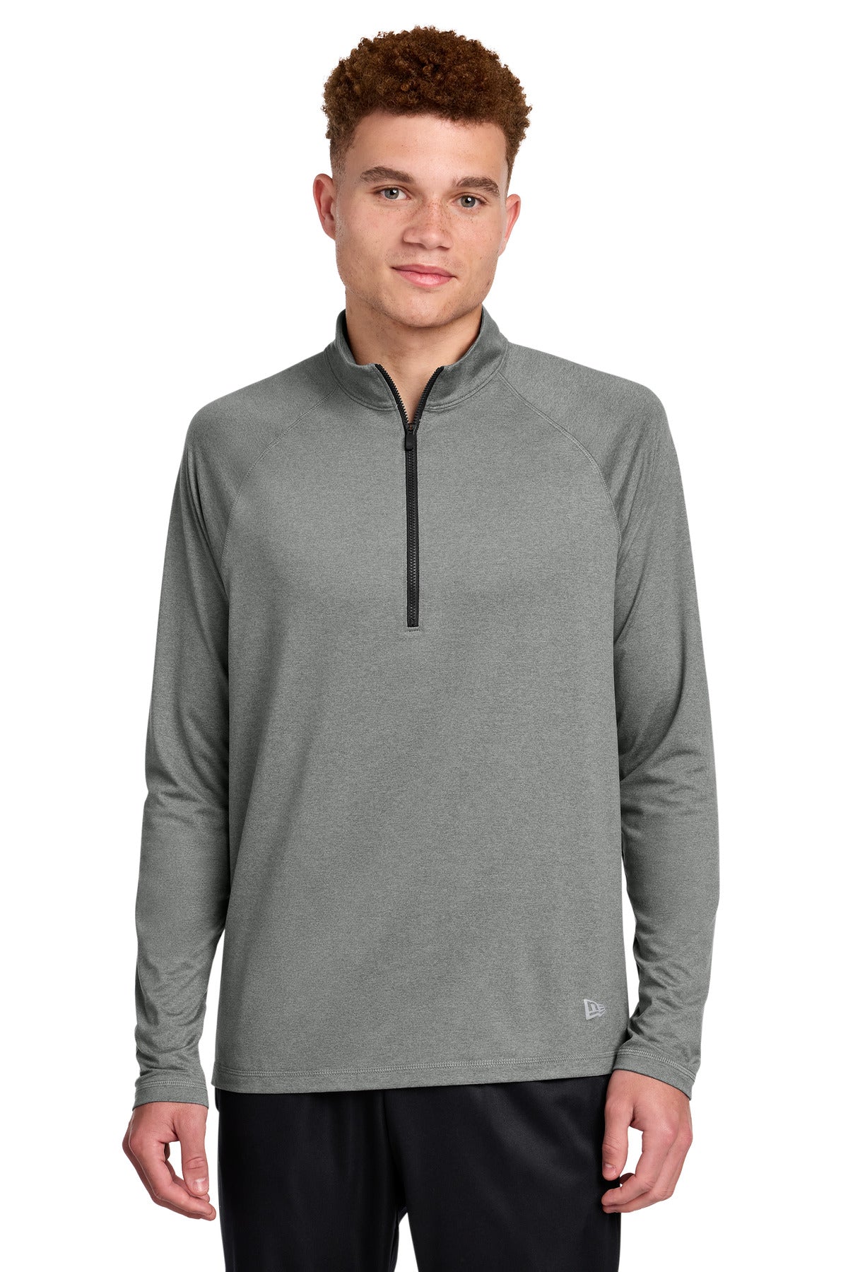 Custom logo New Era® Power 1/2-Zip NEA228 in Shadow Grey Heather