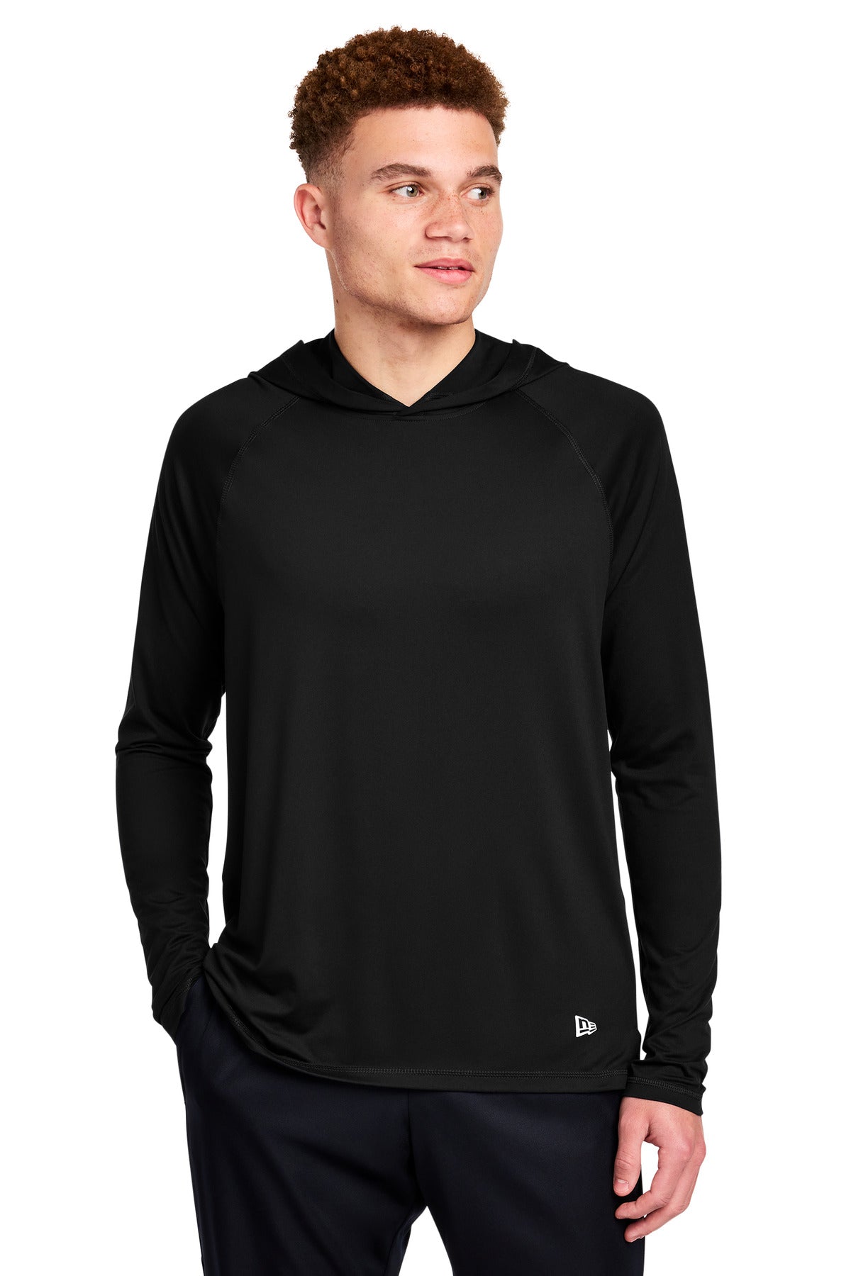 Custom logo New Era® Power Long Sleeve Hoodie NEA229 in Black