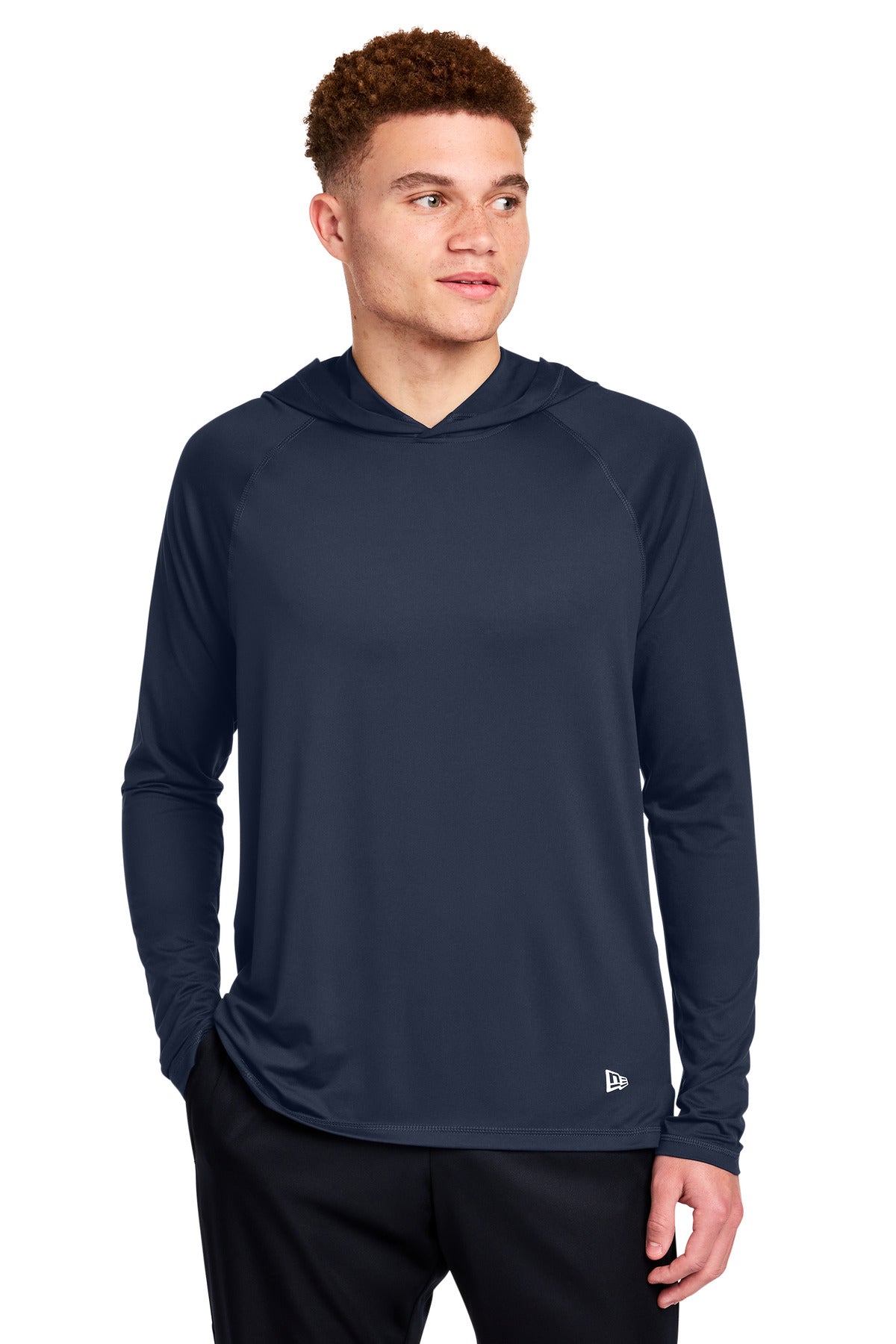 Custom logo New Era® Power Long Sleeve Hoodie NEA229 in True Navy