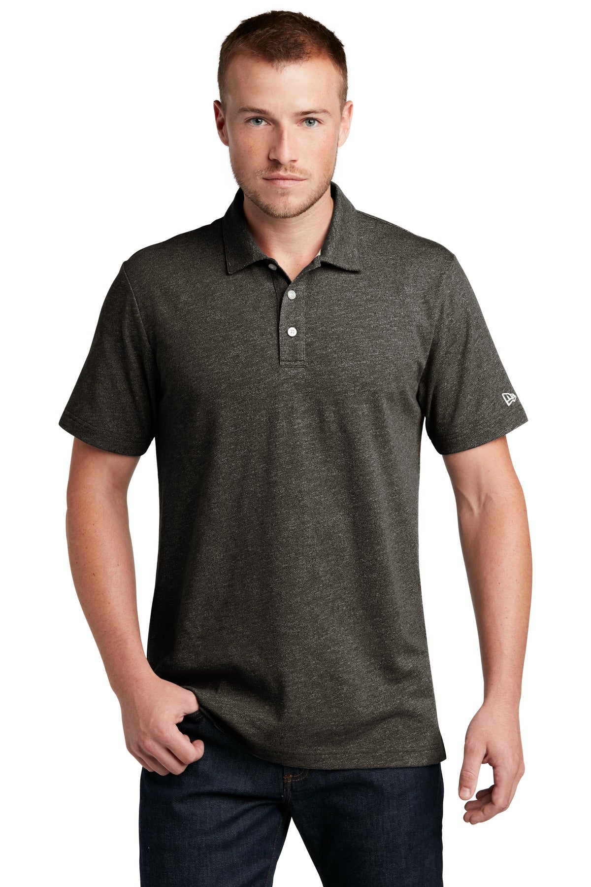 Custom logo New Era ® Slub Twist Polo NEA301 in Black Twist