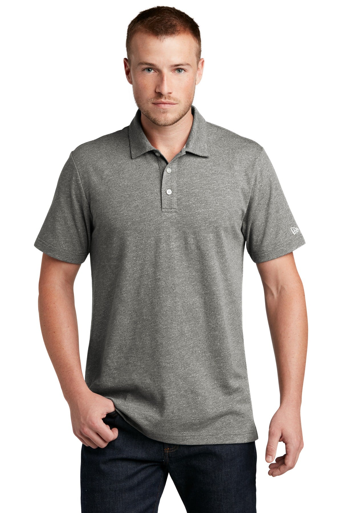Custom logo New Era ® Slub Twist Polo NEA301 in Shadow Grey Twist
