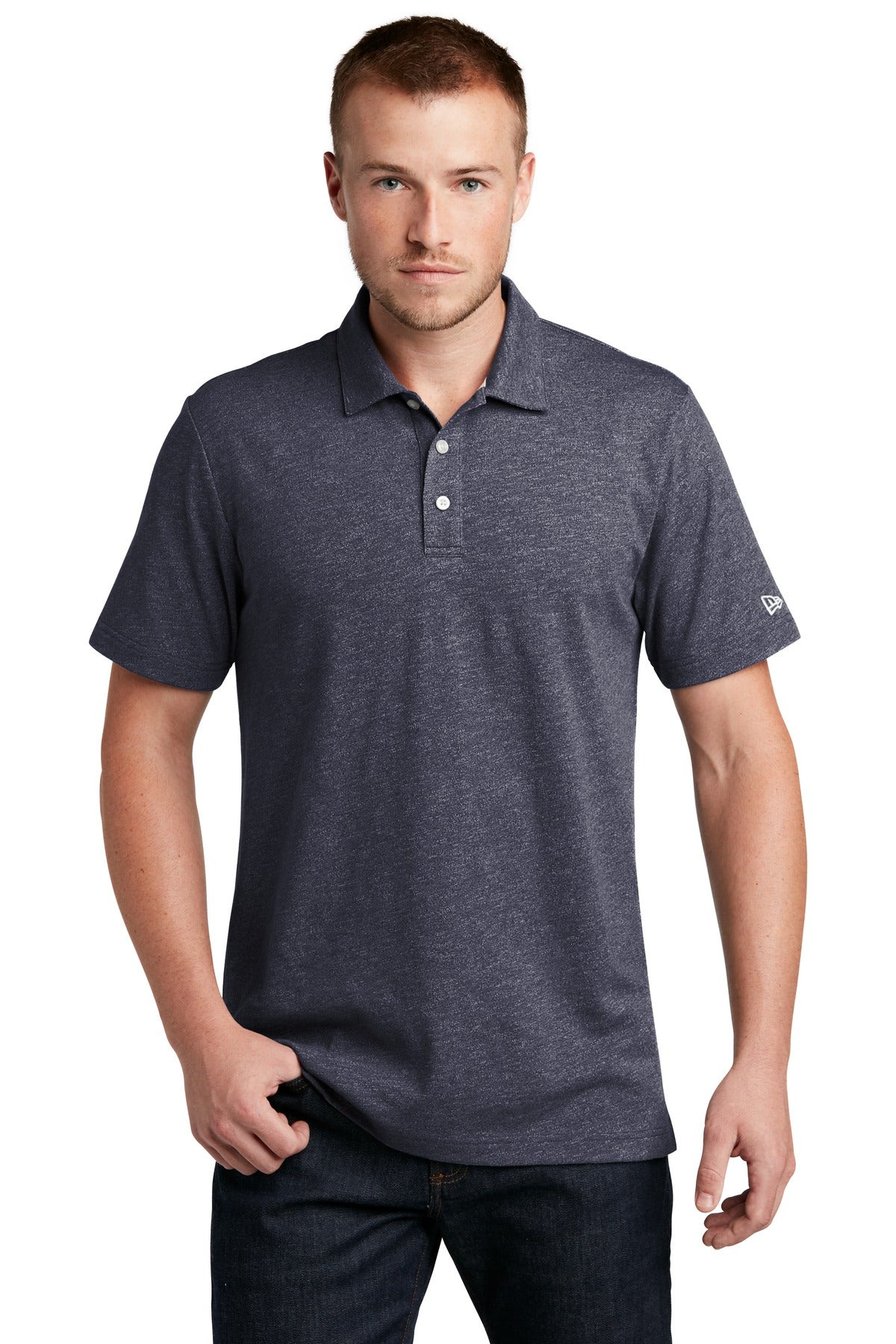 Custom logo New Era ® Slub Twist Polo NEA301 in True Navy Twist