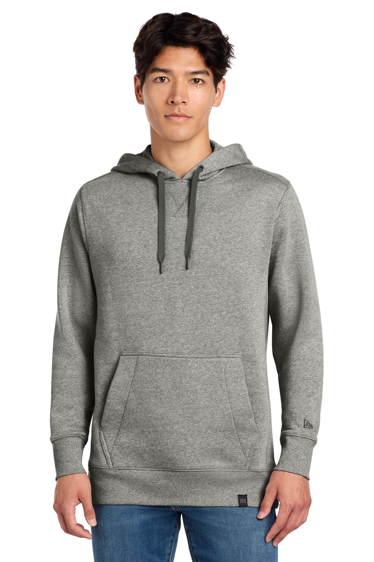 Custom logo New Era ® French Terry Pullover Hoodie. NEA500 in Light Graphite Twist