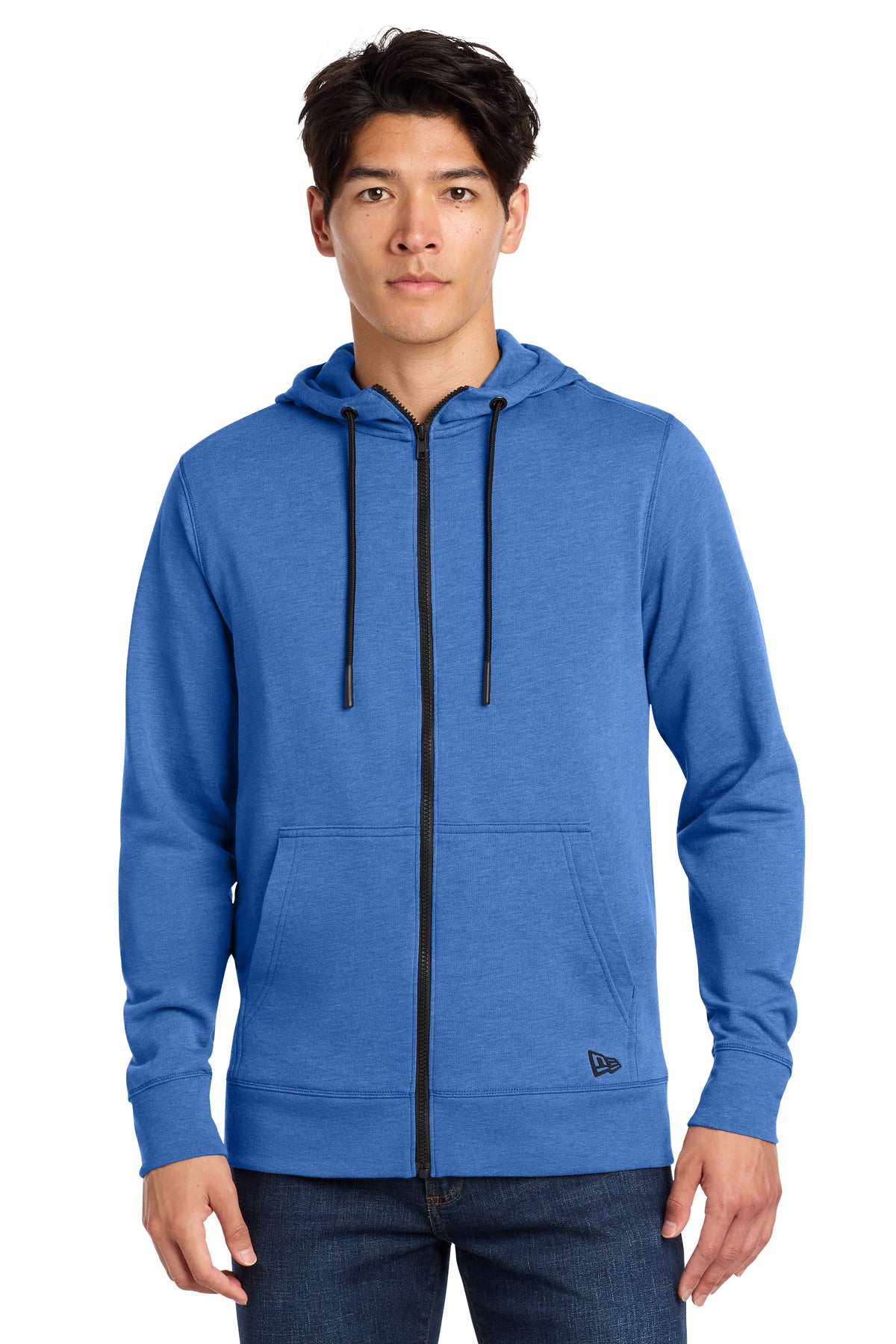 Custom logo New Era ® Tri-Blend Fleece Full-Zip Hoodie NEA511 in Royal Heather