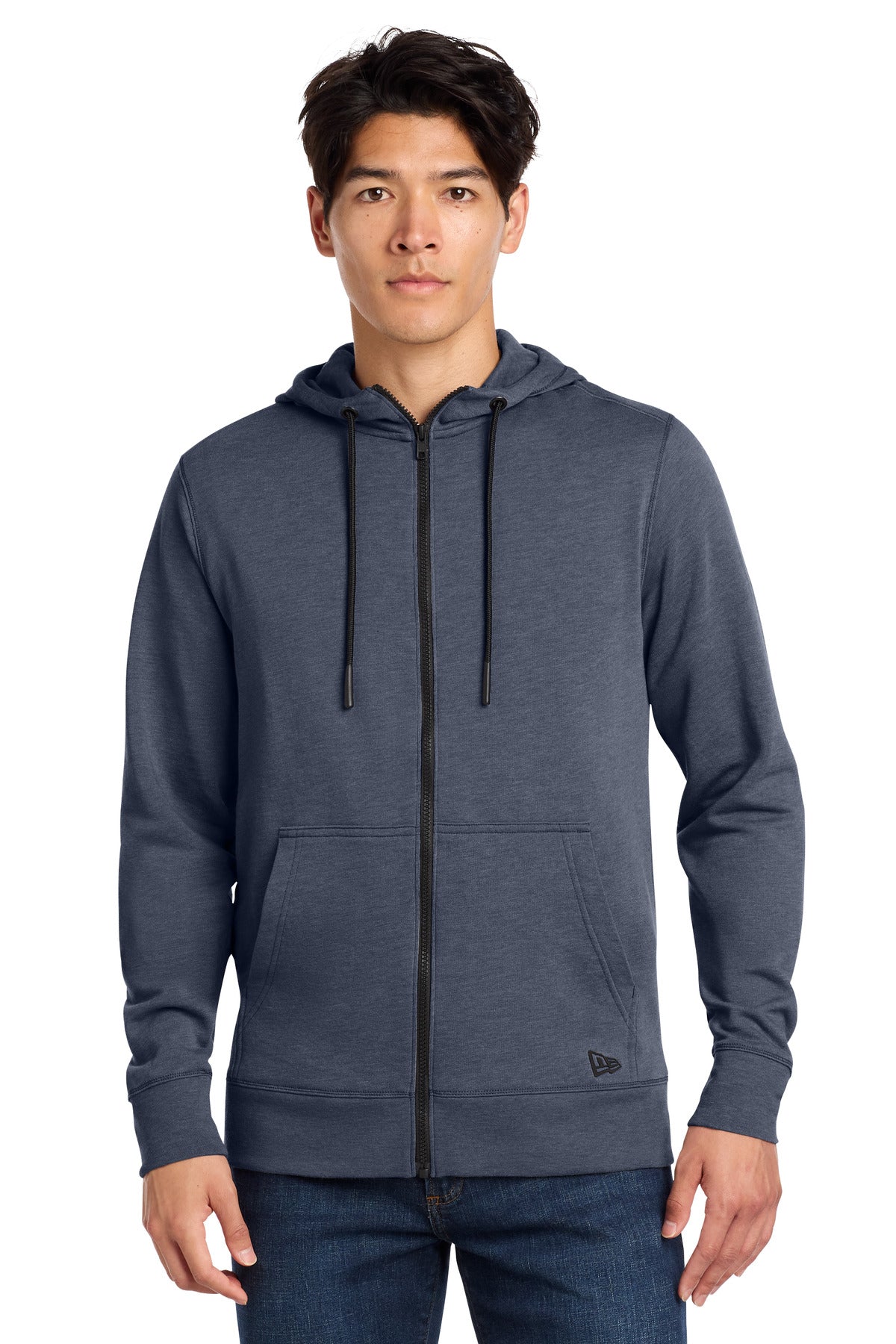 Custom logo New Era ® Tri-Blend Fleece Full-Zip Hoodie NEA511 in True Navy Heather