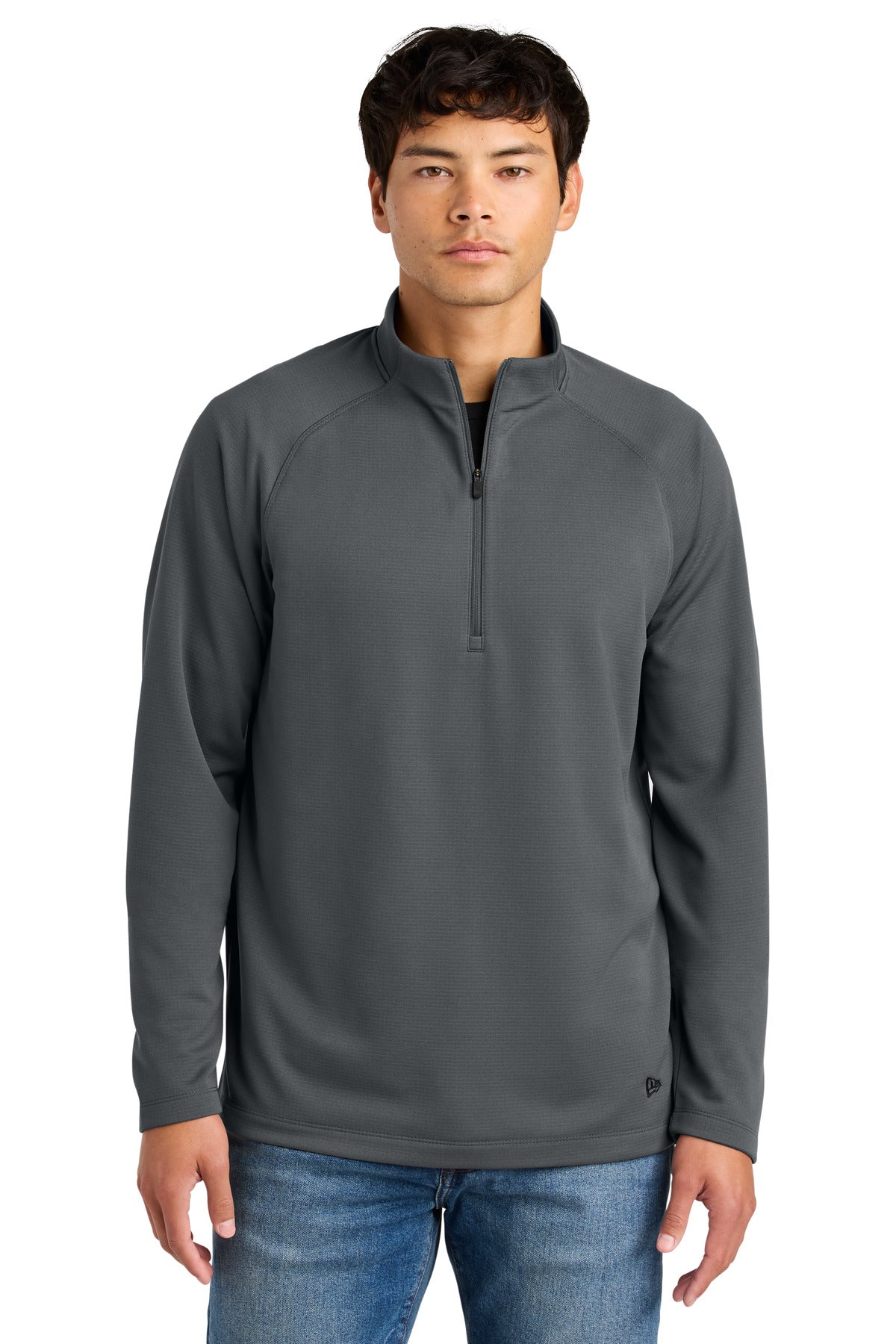 Custom logo New Era® Stand Out 1/4-Zip NEA515 in Graphite