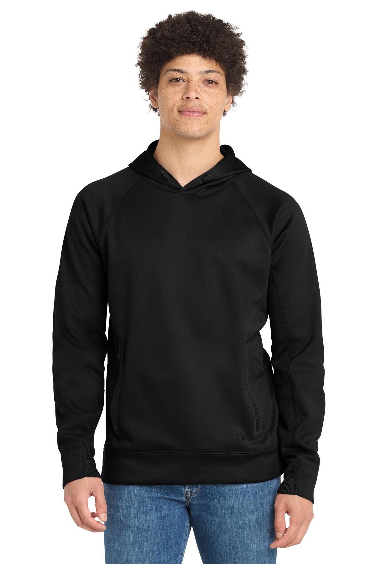 Custom logo New Era ® Venue Fleece Pullover Hoodie. NEA520 in Black