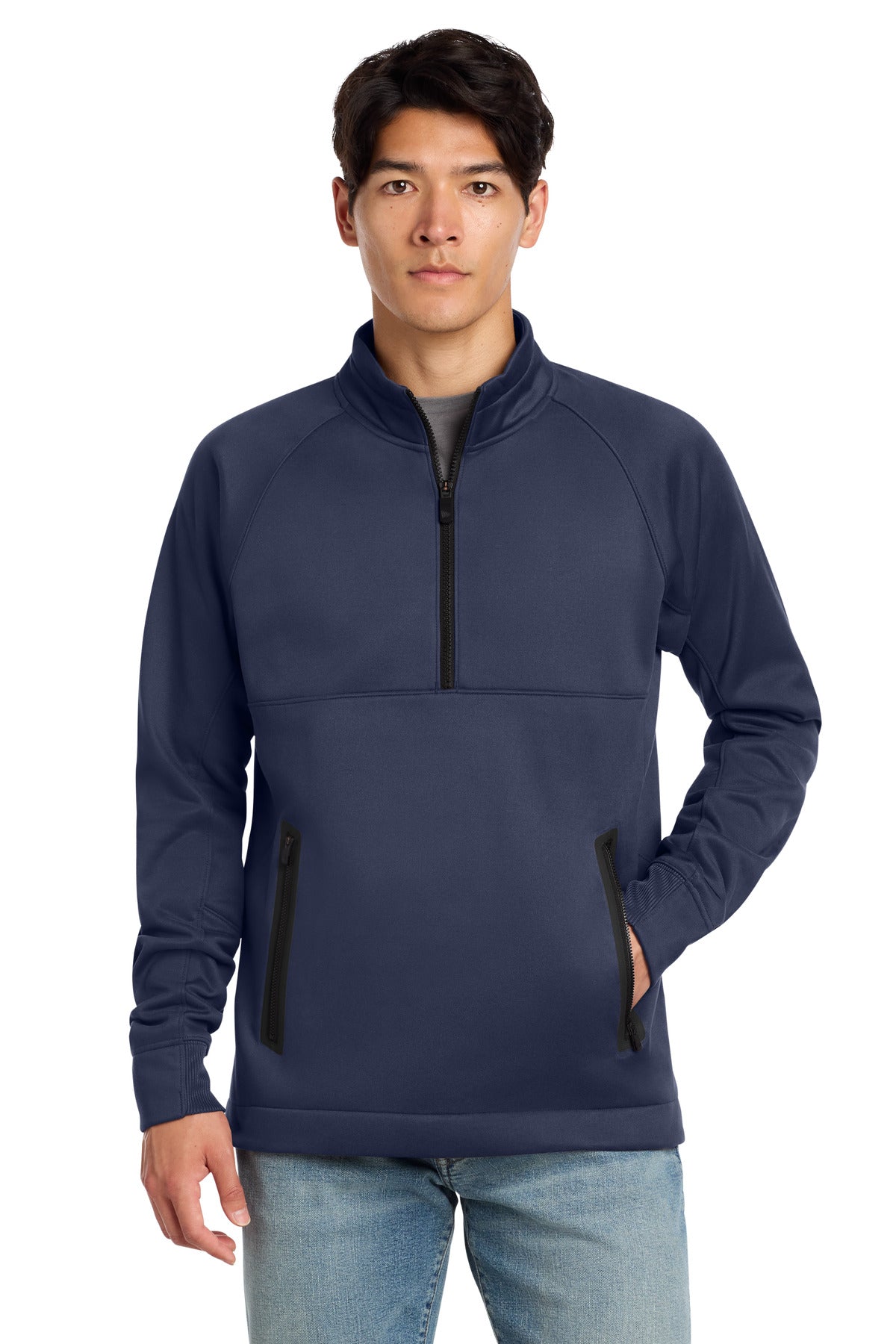 Custom logo New Era ® Venue Fleece 1/4-Zip Pullover. NEA523 in True Navy