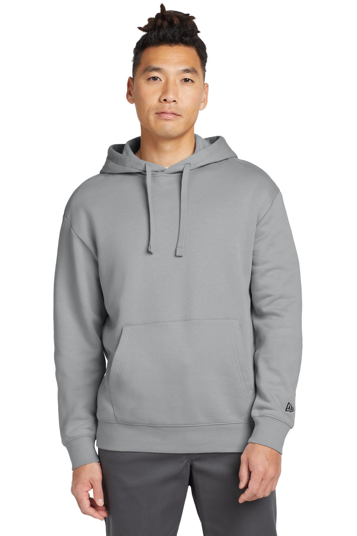 Custom logo New Era® Heritage Fleece Pullover Hoodie NEA525 in Rainstorm Grey