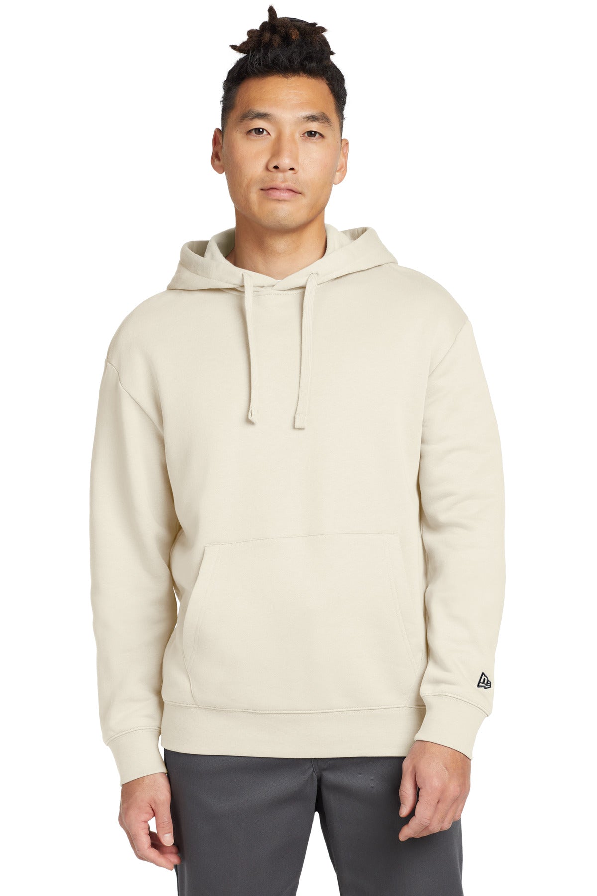 Custom logo New Era® Heritage Fleece Pullover Hoodie NEA525 in Soft Beige